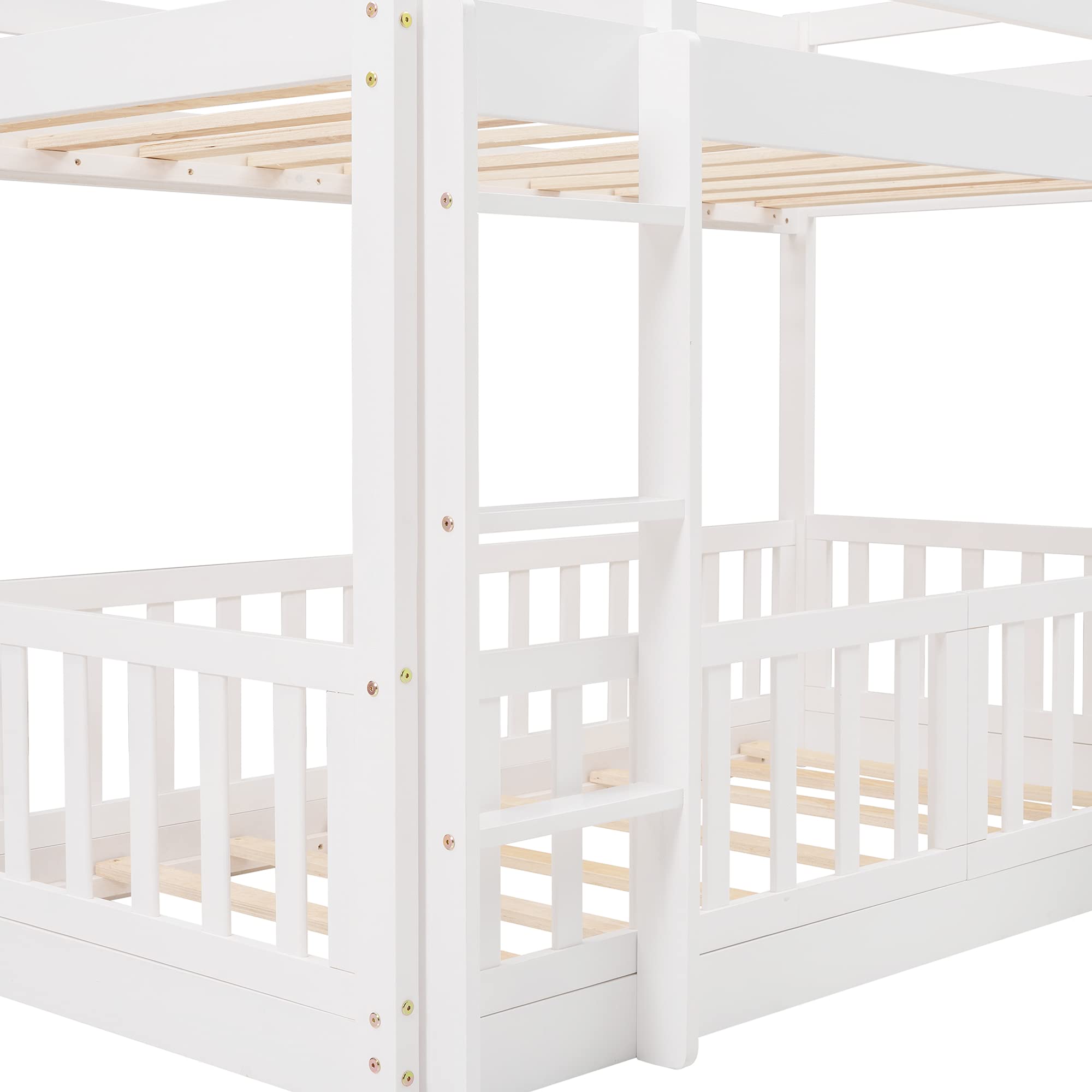 Twin Over Twin Bunk Bed with Slide & Ladder - Sturdy Kids Bunk Bed for Children & Teens, No Box Spring Required | Perfect for Small Bedrooms, Shared Kids Rooms & Sleepovers