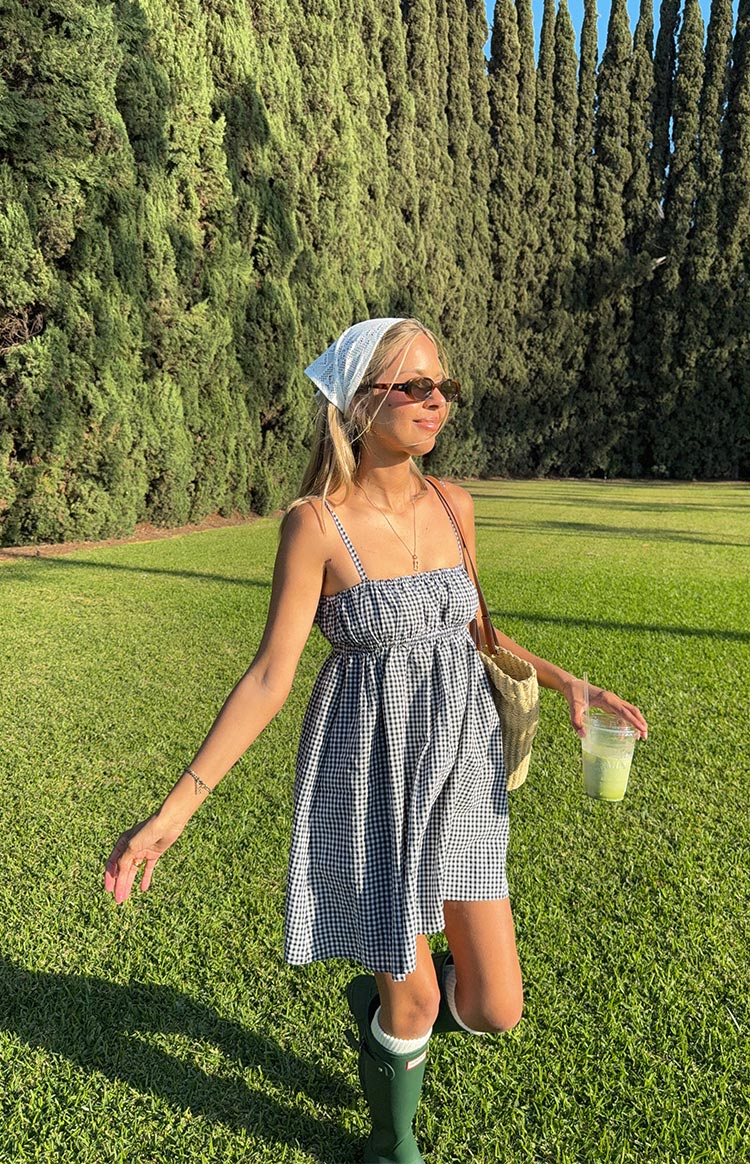 Avara Black Gingham Mini Dress - Floral Print Summer Dress for Women, Casual Party Sundress with Puff Sleeves | Perfect for Beach Vacations, Date Nights & Brunch Outings