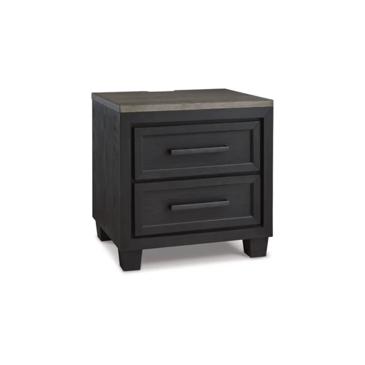 Foyland Modern Nightstand in Black Brown - Stylish Bedside Table with Storage for Bedroom, Living Room, or Office