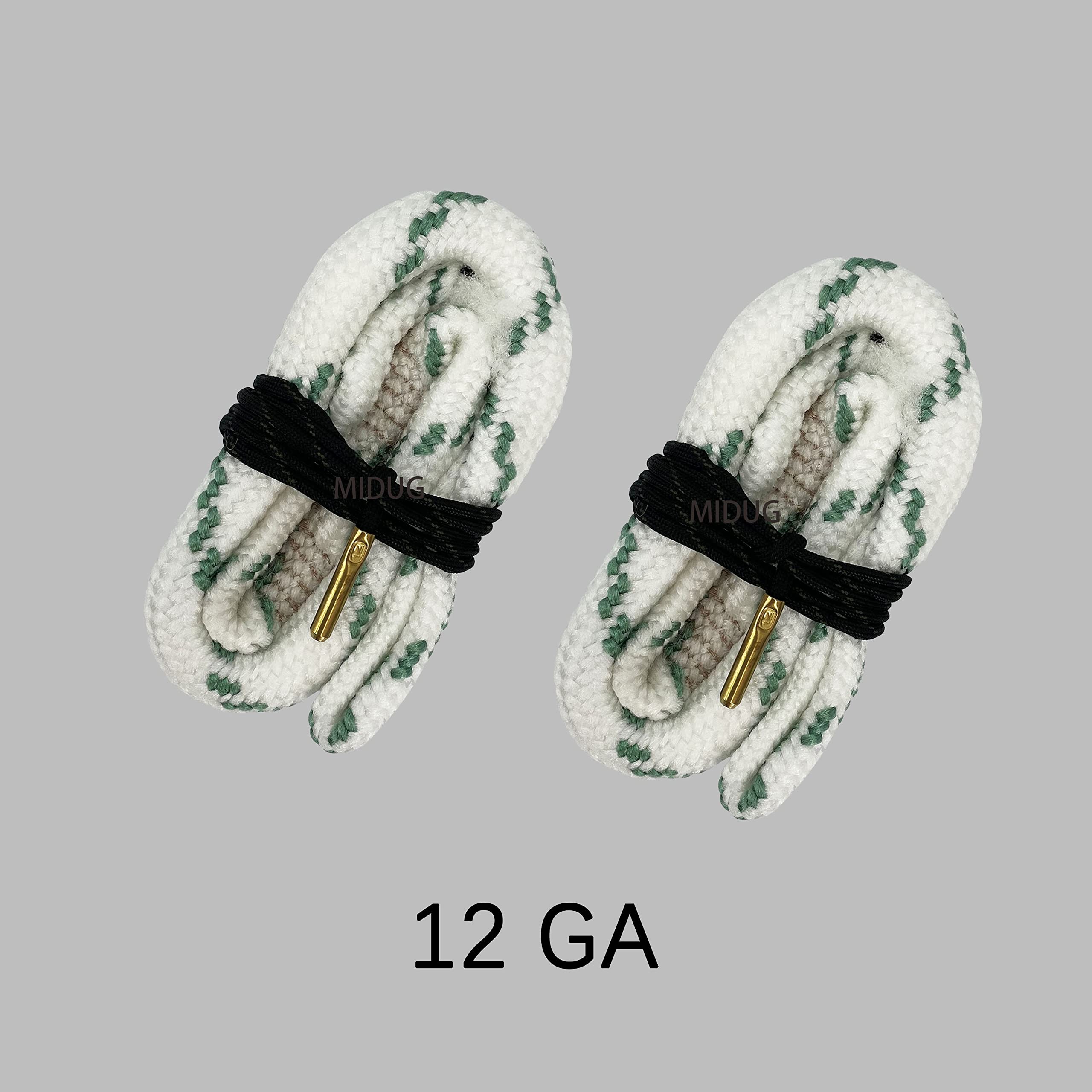 2 Pack Gun Cleaning Snake Rope - Rifle Bore Brush for Pistol, Handgun, Shotgun - Fits .22, .223, 5.56mm, .380, 9mm, 12GA, .308, .357, .44, .45 Caliber - Perfect for Firearm Maintenance & Range Cleaning