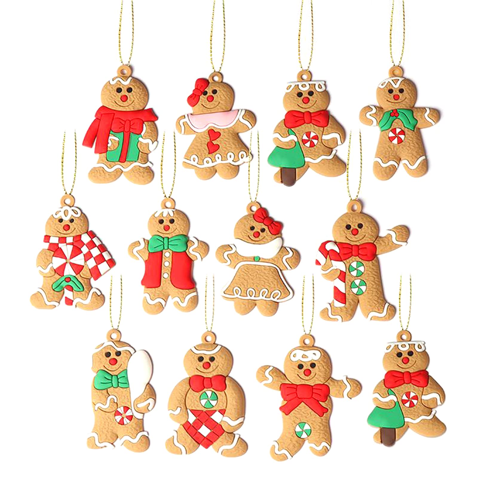 BenRan Gingerbread Man Christmas Tree Pendant - Handcrafted Holiday Ornament for Xmas Tree Decor, Gift & Festive Home Decoration | Perfect for Christmas Parties, Gift Exchanges & Winter Home Decor