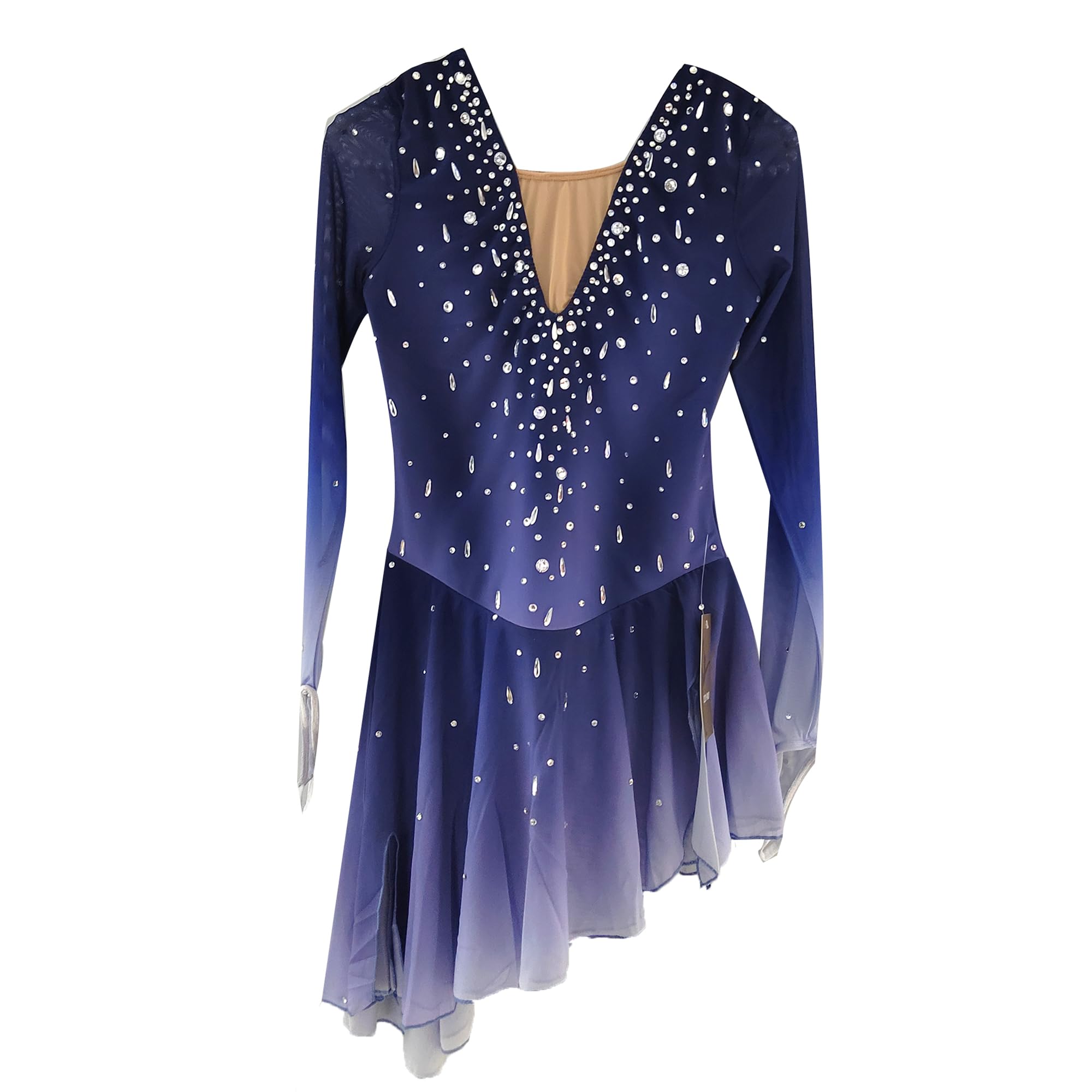 LIUHUO Elegant Blue Figure Skating Dress for Girls & Women - Competition & Performance Costume - Perfect for Ice Shows, Competitions & Stage Performances
