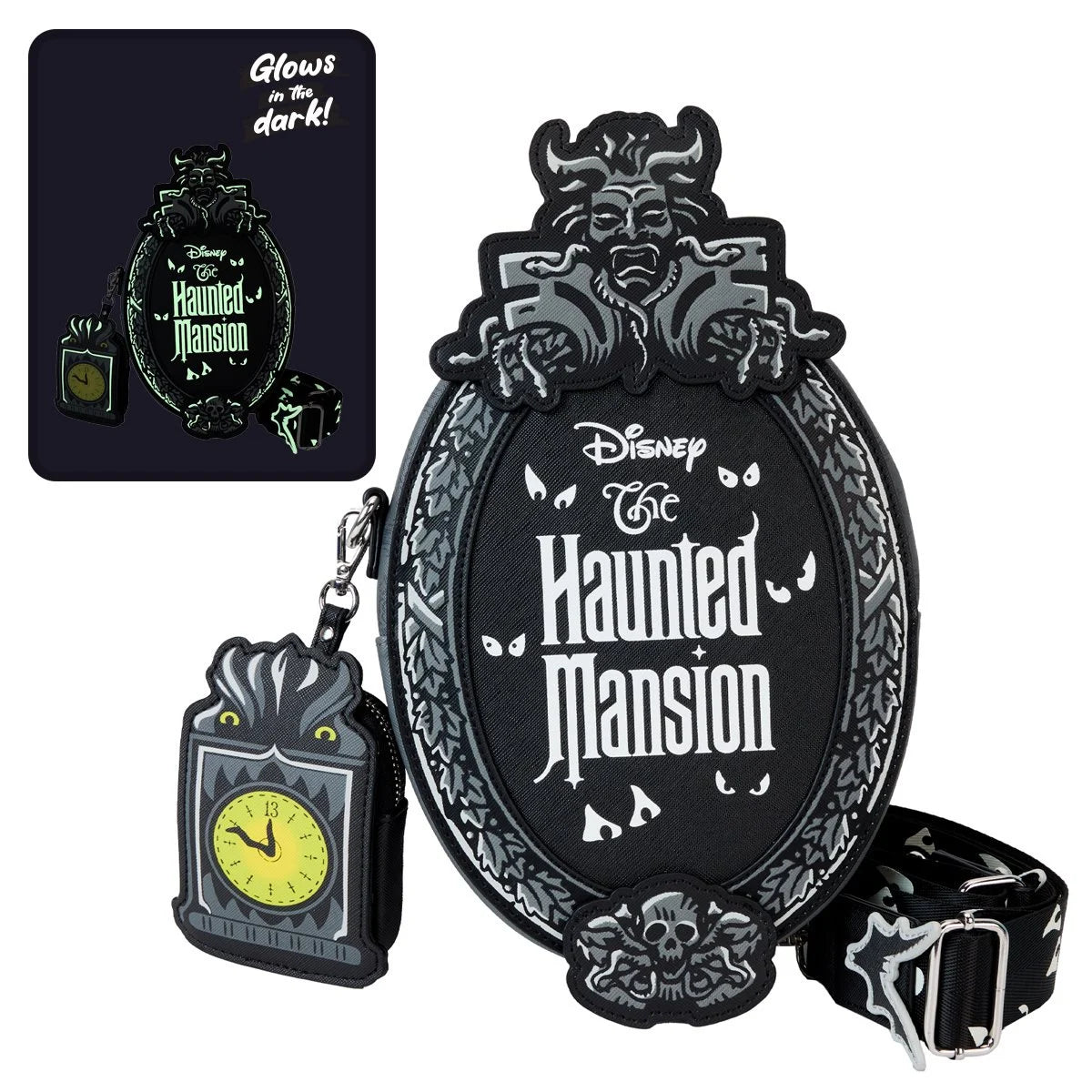 Haunted Mansion Plaque Crossbody Bag for Women | Disney Park Inspired Purse for Halloween, Cosplay & Theme Park Outfits