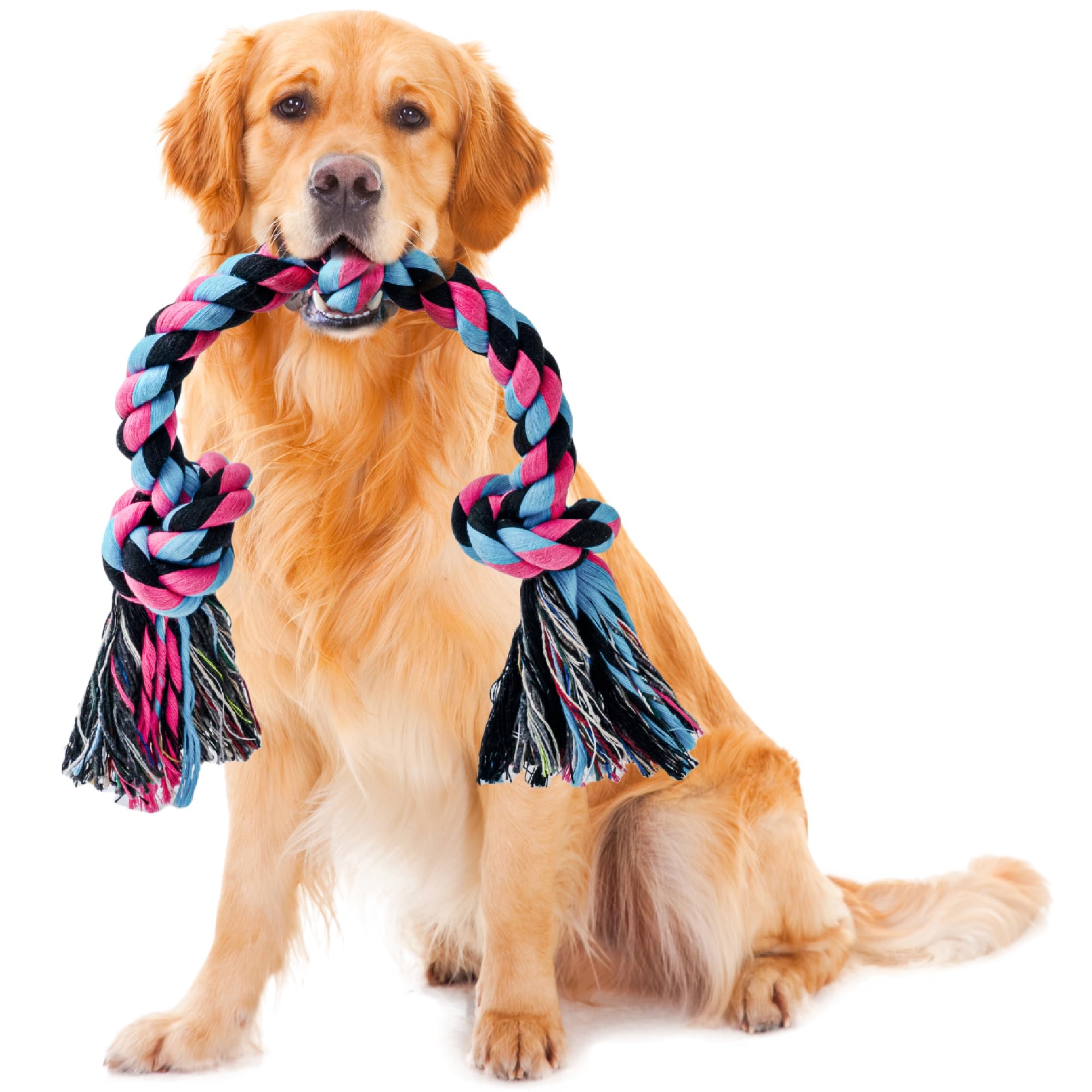 Durable Heavy Duty Dog Rope Chew Toy for Large & Aggressive Chewers - Indestructible Cotton Tug of War Rope for Medium to Large Breed Dogs - Perfect for Teeth Cleaning, Playtime & Interactive Training