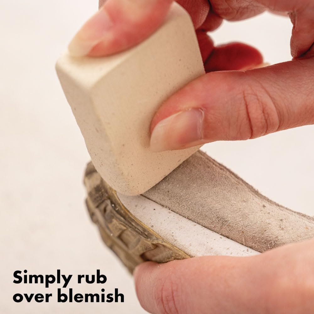Premium Suede & Nubuck Cleaner Eraser - Remove Scuffs, Stains & Dirt from Sneakers, Shoes, Hats & Purses | German-Made Leather Care Kit for Daily Cleaning & Maintenance