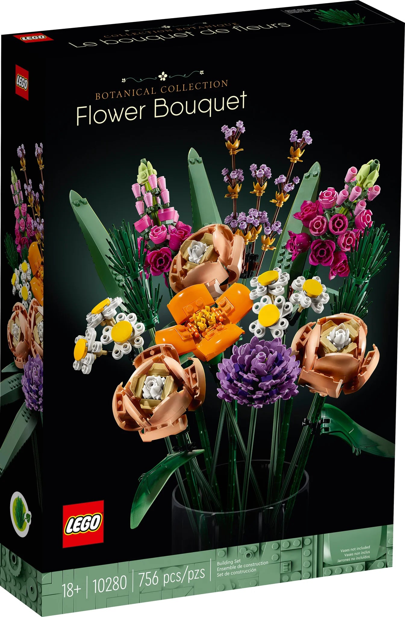 LEGO® Icons Flower Bouquet Building Kit - Creative DIY Floral Arrangement for Home Decor, Gifts & Relaxation | Perfect for Birthdays, Weddings & Office Desk Decorations