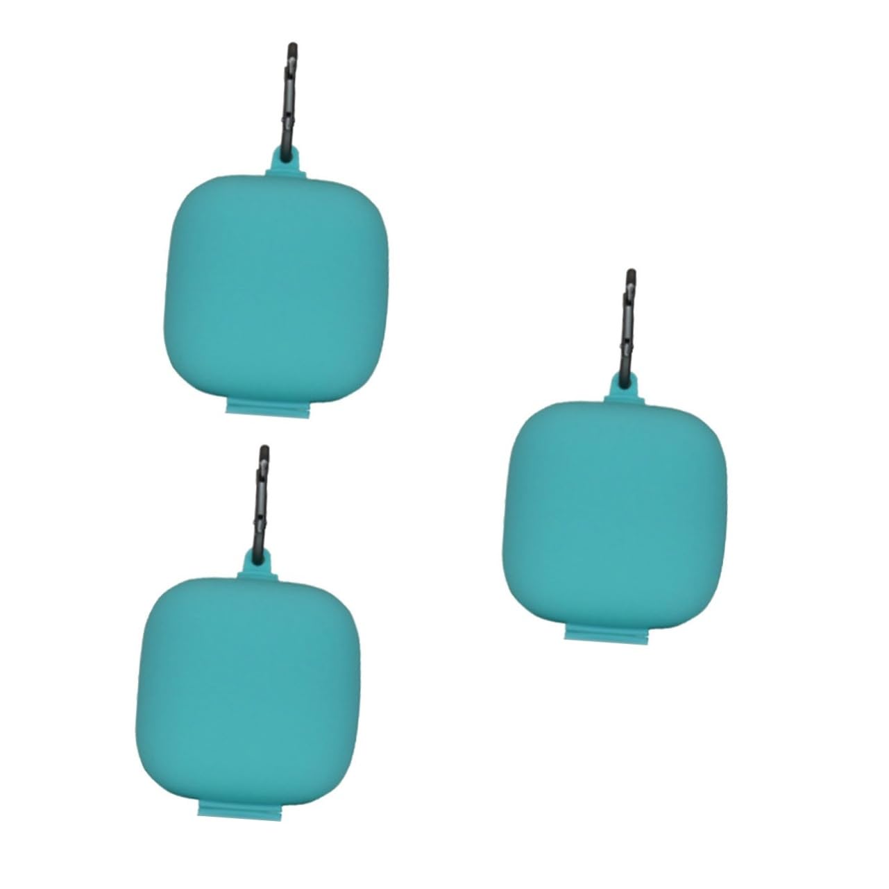 3-Pack Metal Buckle Headphone Storage Case - Durable Plastic & Silicone Skin for Scratch Protection - Perfect for Travel, Gym, and Home Organization (Mint Green)