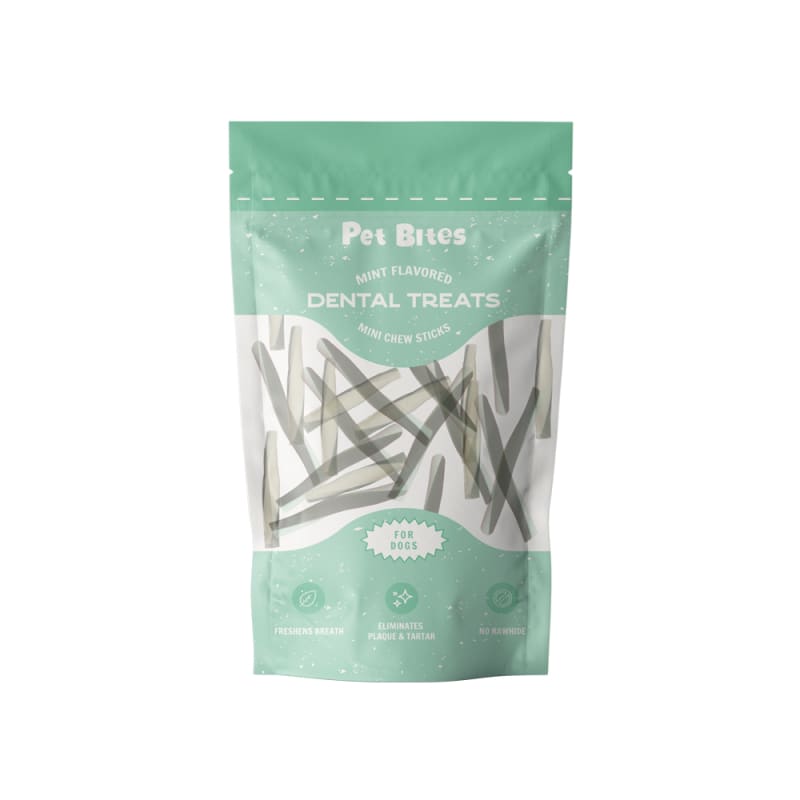 Natural Mint Dental Chew Sticks for Dogs - Freshen Breath & Clean Teeth - 200g Mini Bites Pet Treats - Perfect for Small & Medium Breed Oral Care at Home or Travel