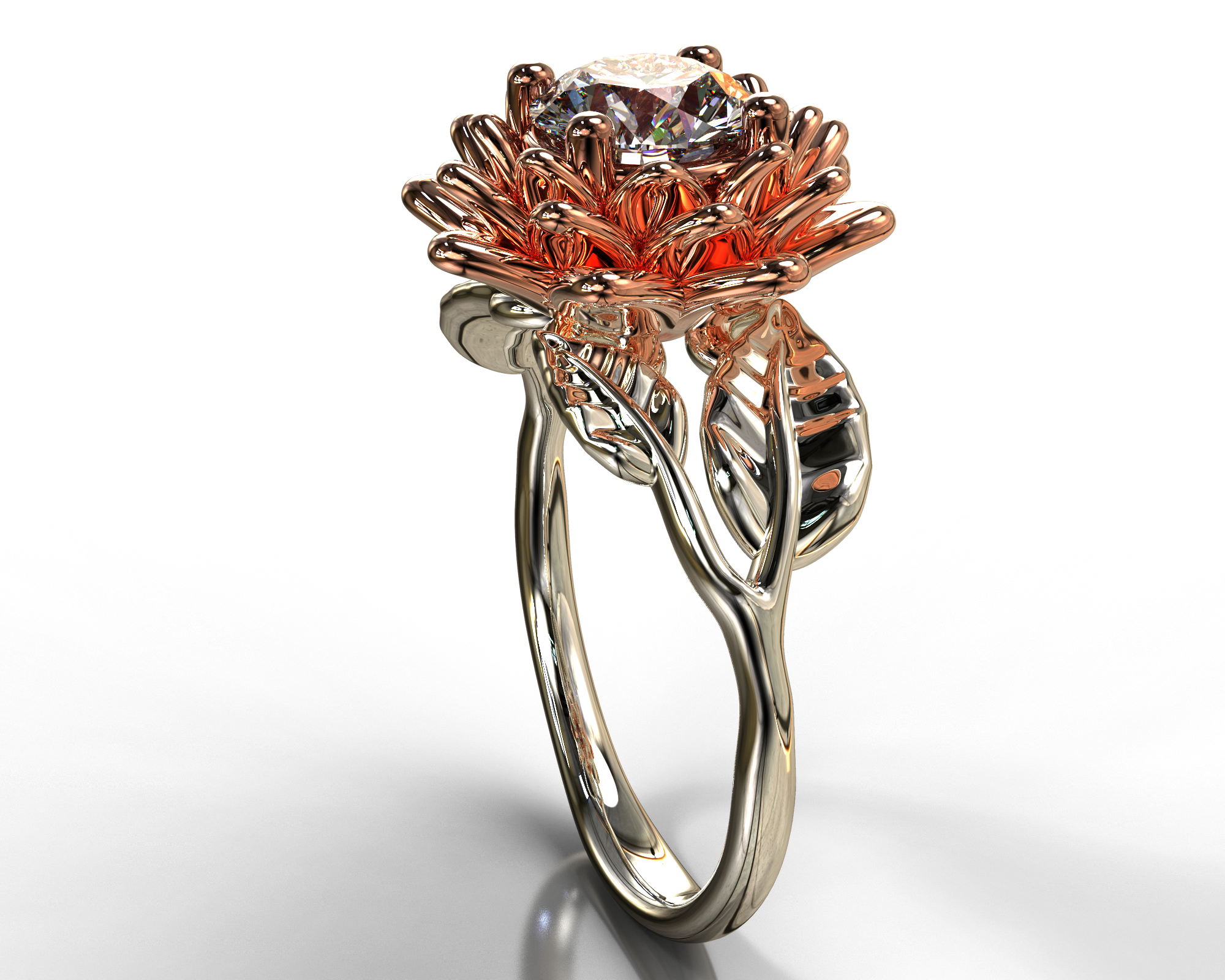 Stunning 2-Tone Gold Moissanite Engagement Ring for Women – Perfect for Proposals, Weddings & Anniversaries