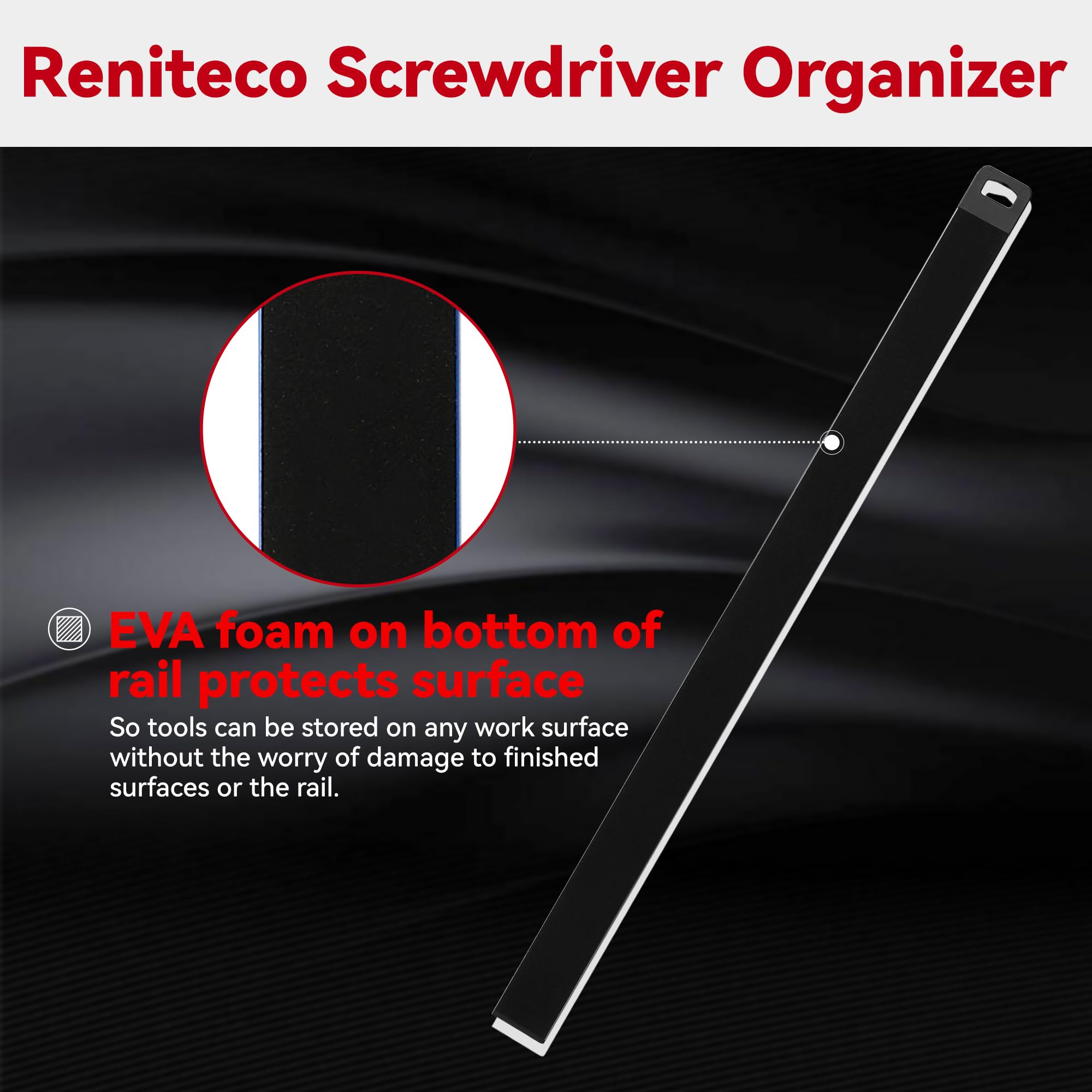 Premium Magnetic Screwdriver Organizer - Black Aluminum Rail with Keyhole Slot & 16 Clips | Heavy Duty Tool Storage for Workshop, Garage & DIY Projects