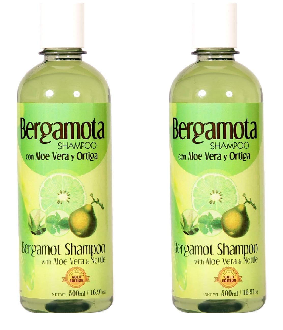 Lenico Bergamot Shampoo for Hair Growth & Thickening - 500ml (2 Pack) - Natural Hair Regrowth Treatment for Men & Women - Perfect for Thinning Hair & Scalp Care - Salon Quality Volumizing Shampoo
