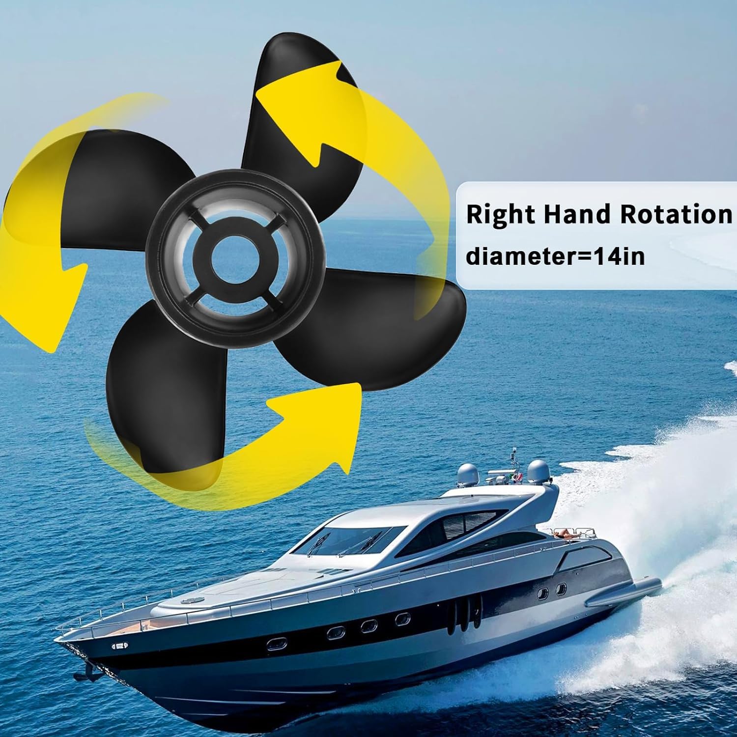 VIF Boat Propeller for Mercury Mercruiser Alpha One/Bravo One Outboard Motors 135-300 HP 2 & 4-Stroke - 15 Spline Tooth Aluminum Prop (Right Hand Rotation) - Perfect for Fishing, Boating & Water Sports