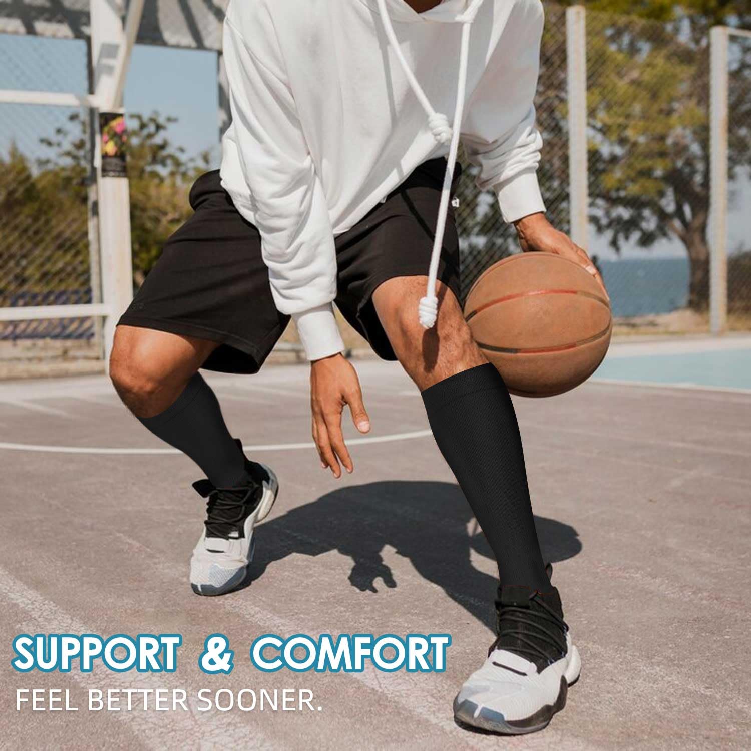 Hi Clasmix Graduated Compression Socks for Women & Men - Wide Calf Support Socks for Circulation, Pregnancy, Nurses, Running & Travel - Best for Workouts, Long Flights & Daily Comfort