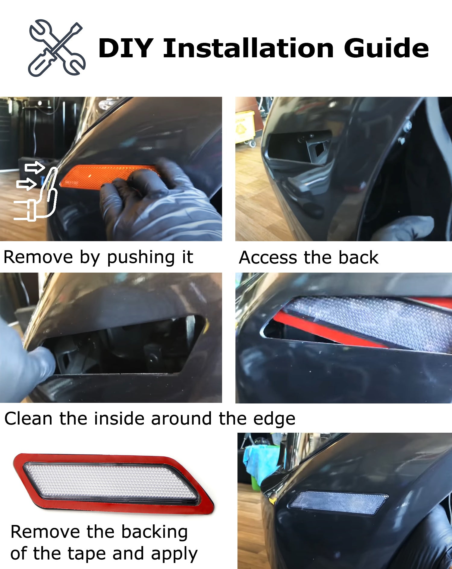 Euro Clear Front Bumper Side Marker Lens Replacement for Audi 2017-2018 A4 S4 4-Door Sedan - Perfect for Night Driving & Custom Car Styling