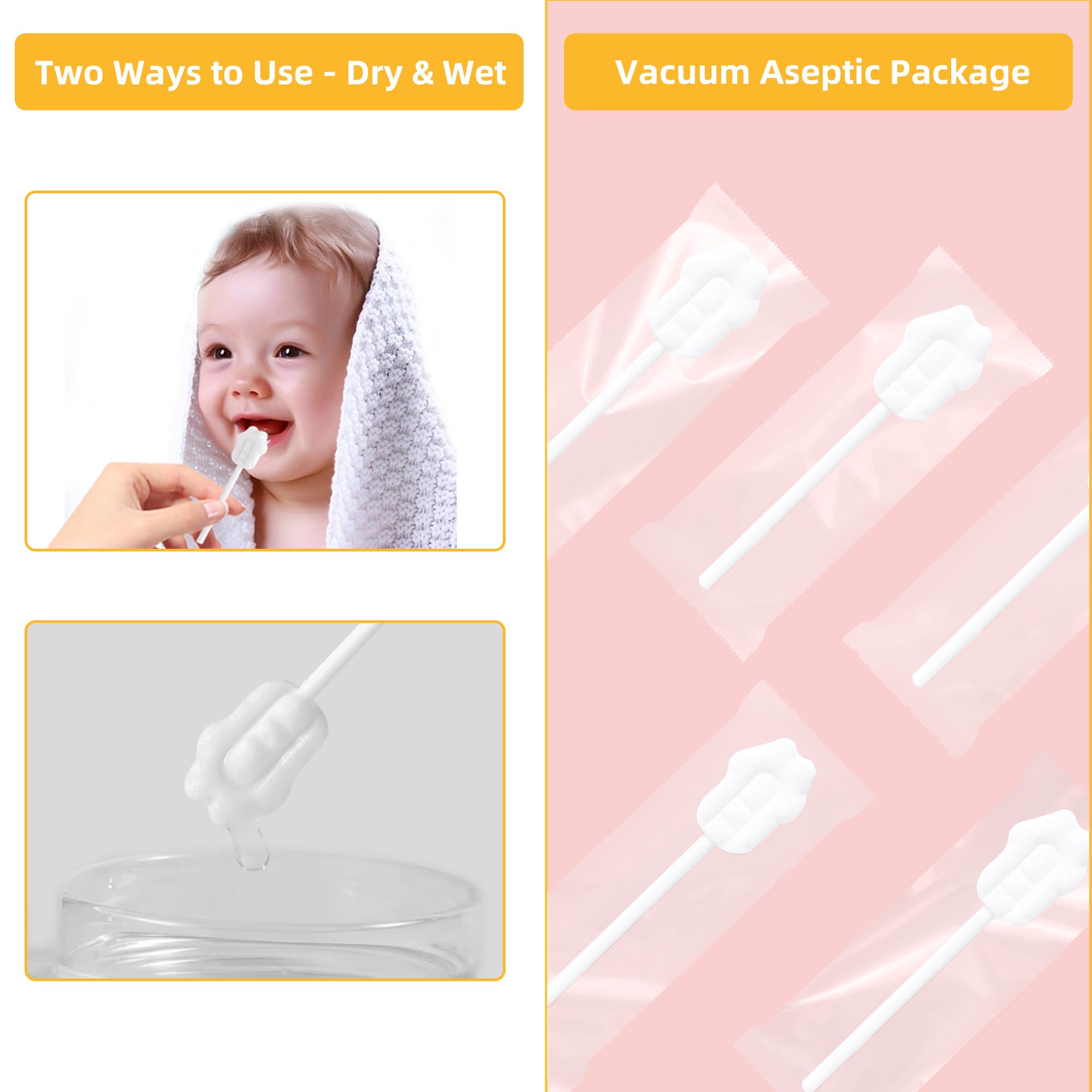 EASICUTI 52PCS Baby Tongue Cleaner & Toothbrush Set for Newborns 0-36 Months - Disposable Infant Oral Care Kit with Gum Cleaner Stick & 2 Finger Toothbrushes - Perfect for Daily Baby Dental Hygiene at Home or Travel