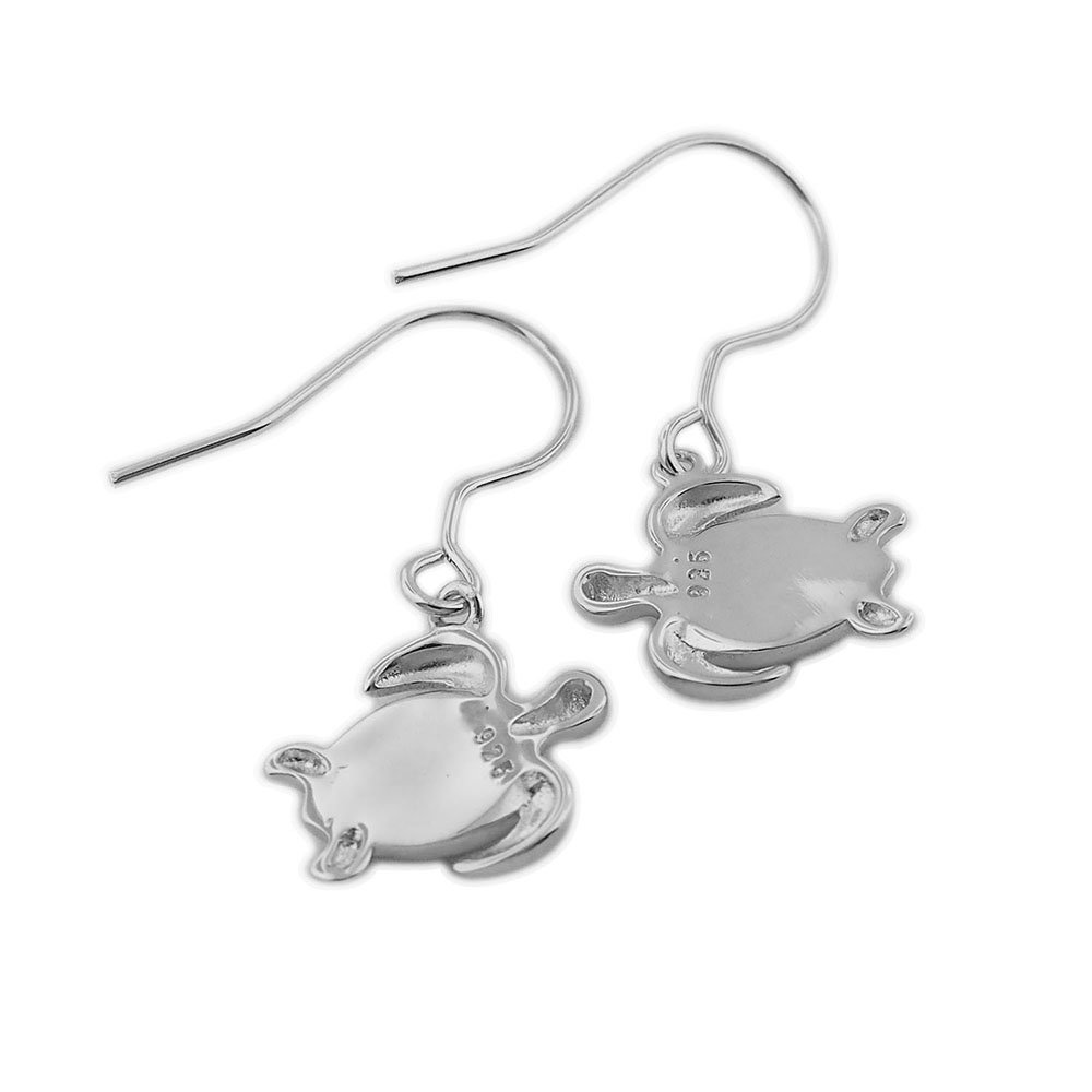 Sterling Silver Synthetic Blue Opal Turtle Dangle Earrings for Women - Handmade Boho Jewelry Gift for Her - Perfect for Casual Wear, Beach Parties & Everyday Fashion Accessories