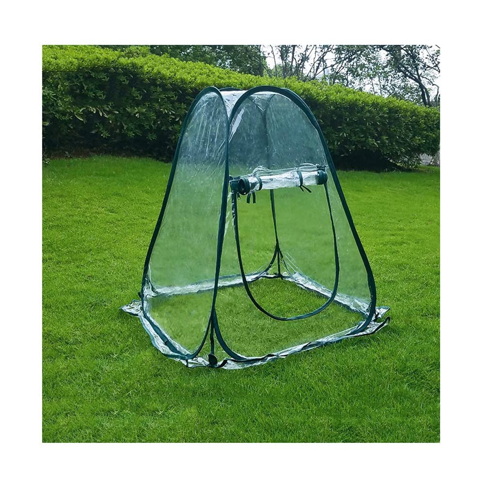 YJFENG Pop-up Greenhouse - Outdoor Mini Insulation Tent with 4 Ground Tacks | Portable PVC Plant Cover for Backyard Gardening, Flowers & Vegetables | No Assembly Required | Perfect for Seed Starting, Plant Protection & Season Extension