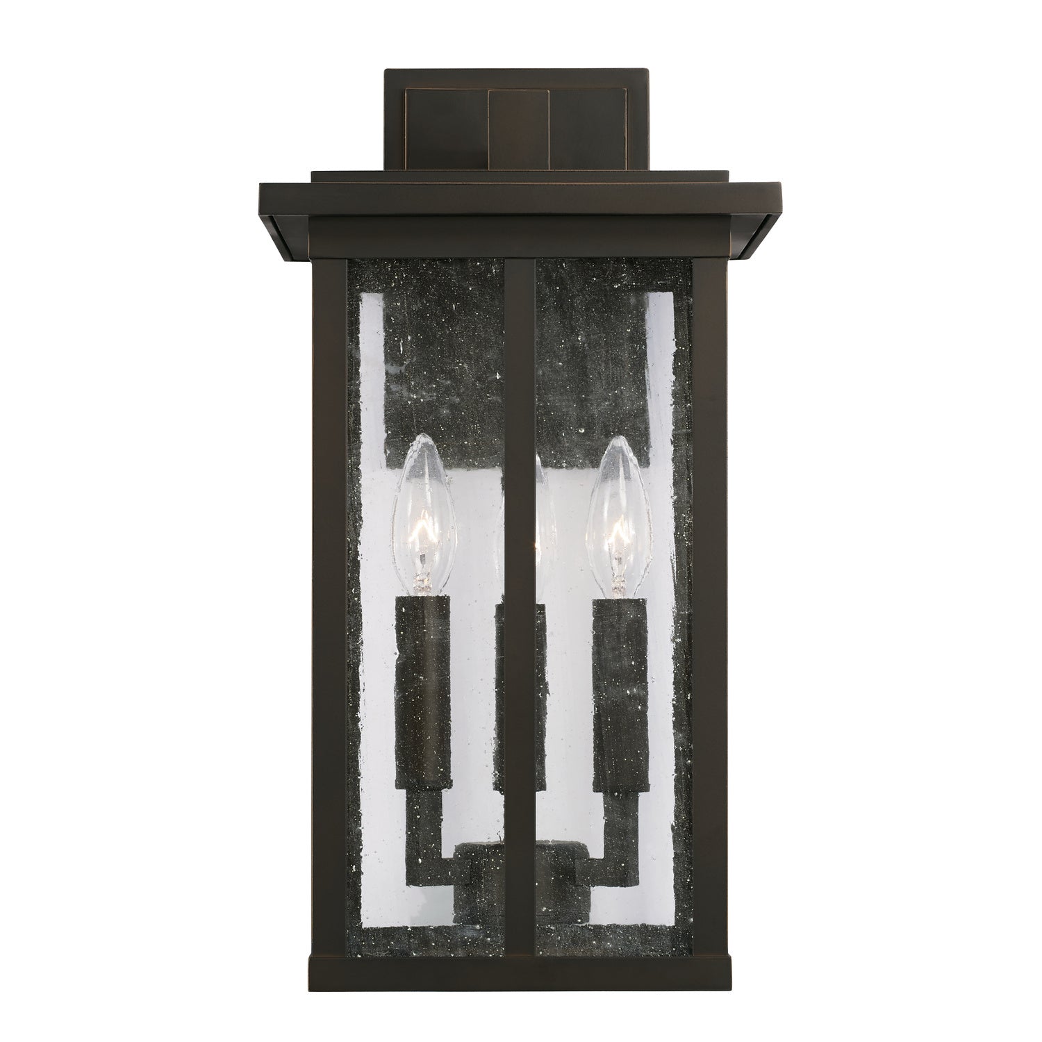 Capital Lighting Three Light Outdoor Wall Lantern - Weatherproof Exterior Sconce for Porch, Patio, and Garden Lighting | Durable Metal Fixture with Clear Glass Shades