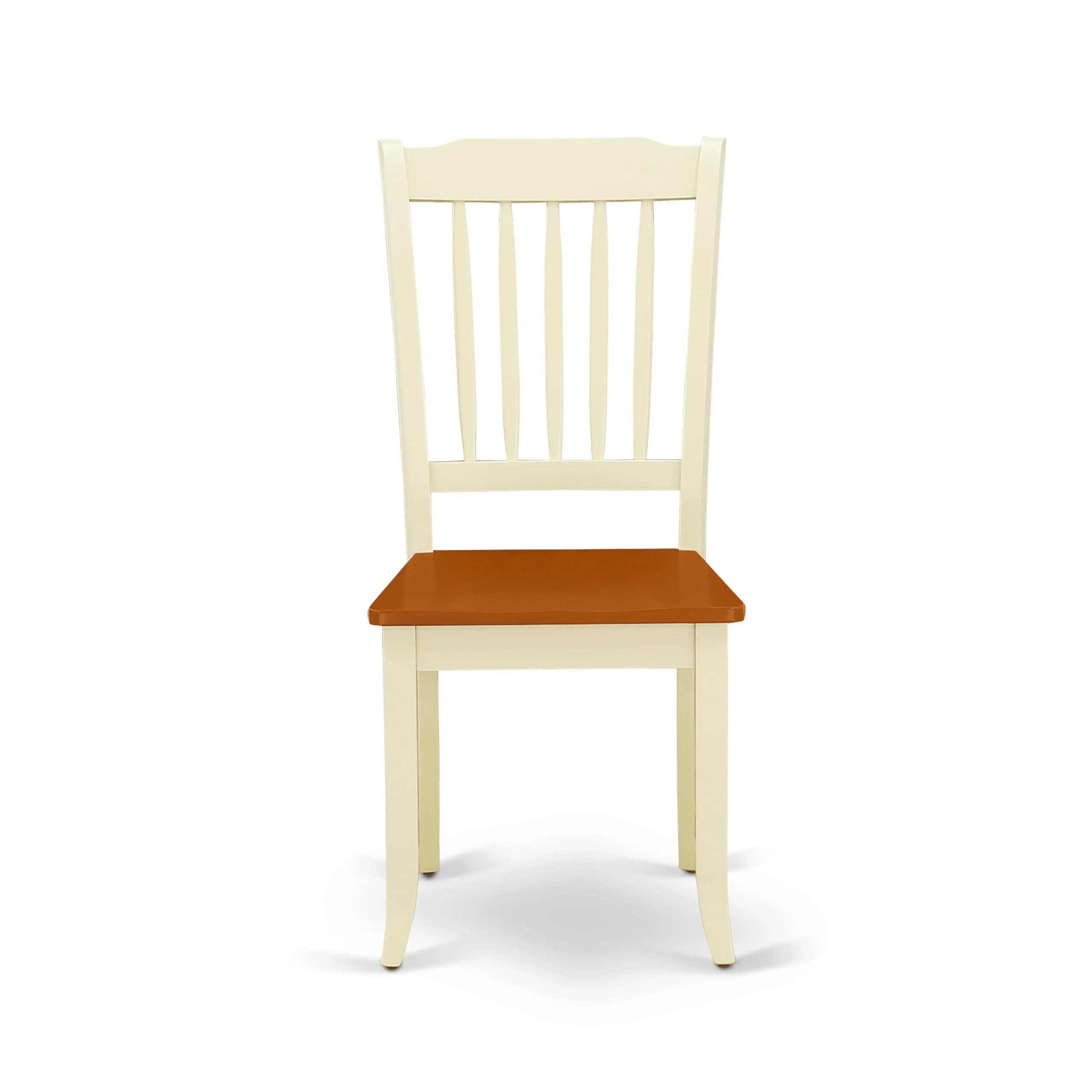 East West Furniture ANDA3-BMK-W 3-Piece Round Kitchen Table Set with Pedestal Base & 2 Dining Chairs - 36x36 Inches, Buttermilk & Cherry - Perfect for Small Spaces, Breakfast Nooks & Cozy Apartments