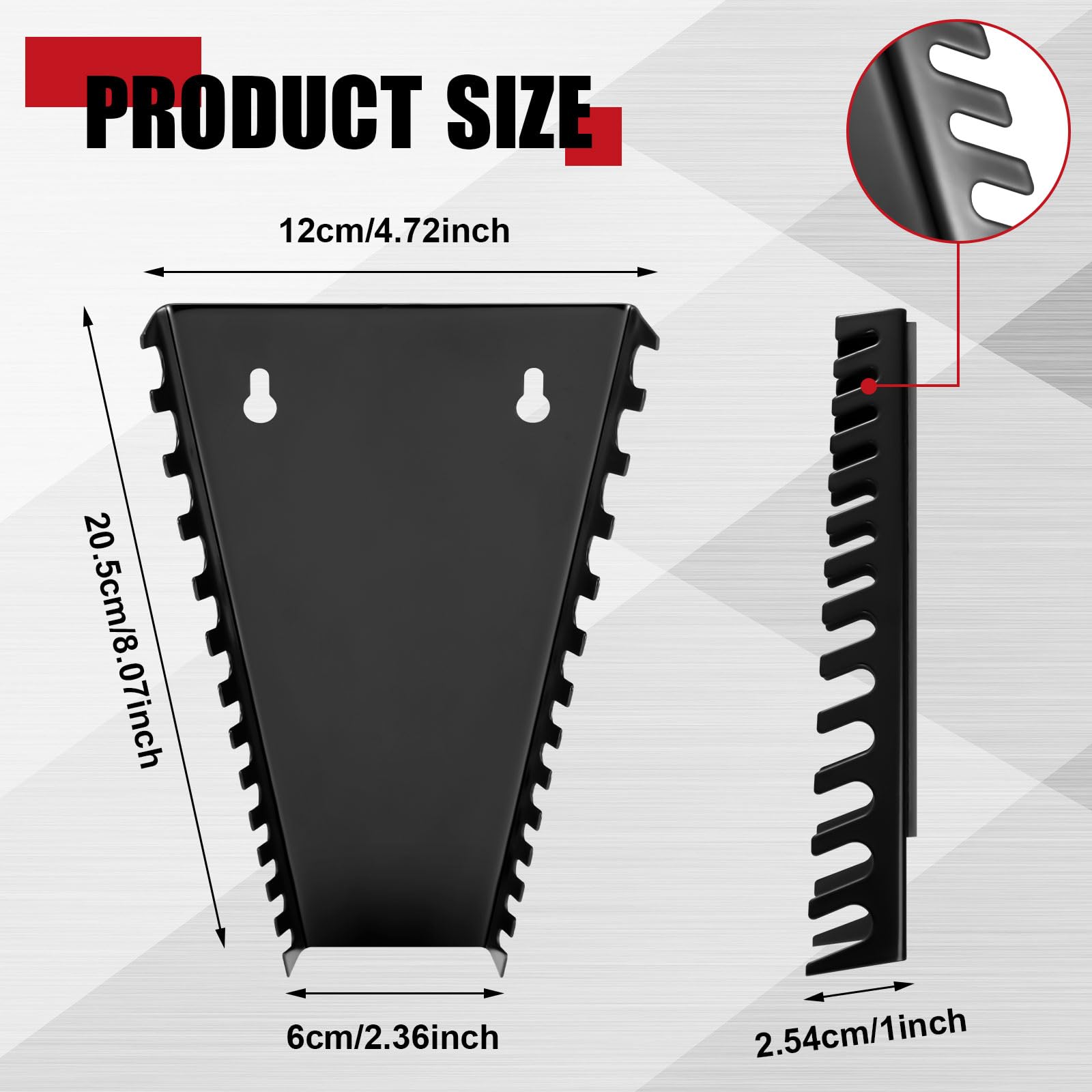 Lasnten 4-Pack Magnetic Wrench Organizer Set - 52 Slot Tool Tray for Metric Wrench Storage | Wall Mount & Toolbox Drawer Organization | Perfect for Garage, Workshop & DIY Projects