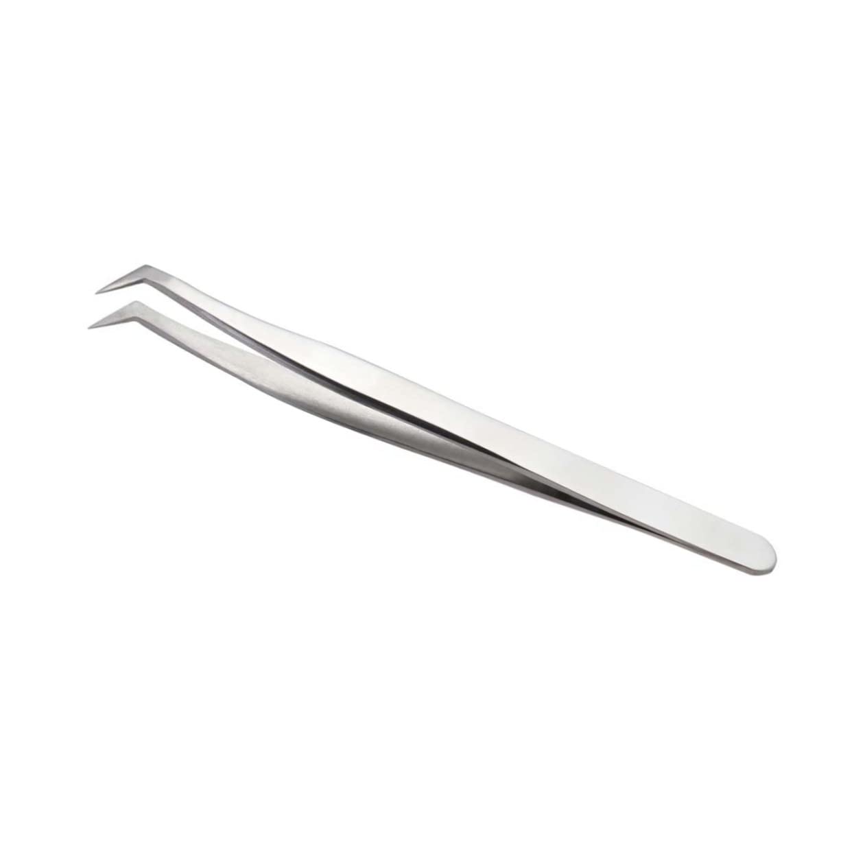 Premium Stainless Steel False Eyelash Tweezers - 7-Shaped Clip for Lash Extensions & Makeup | Professional Precision Tool for Salon & Home Use