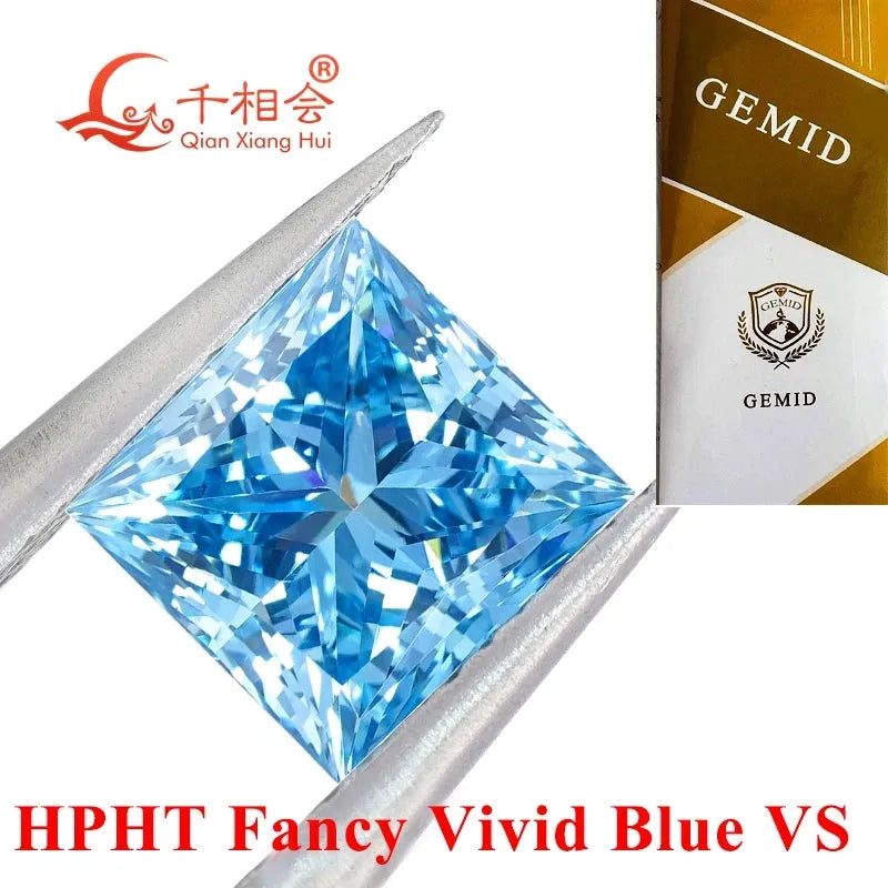 1ct Oval HPHT Lab-Grown Diamond - Fancy Vivid Blue, VS2 Clarity, GEMID Certified Loose Stone for Engagement Rings & Fine Jewelry