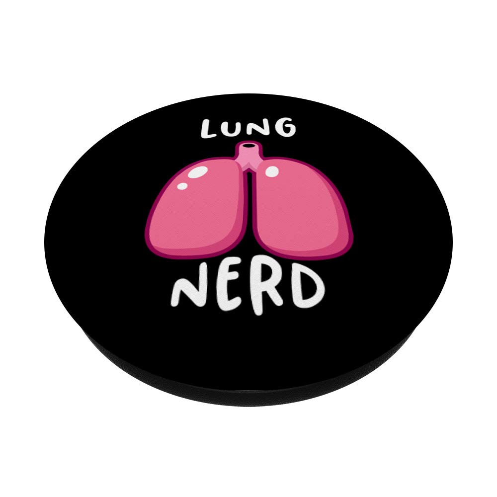 Pink Lungs PopGrip - Swappable Phone Grip for Respiratory Therapists | Lung Nerd Gift for Medical Professionals | Perfect for Healthcare Workers, Nurses & Students