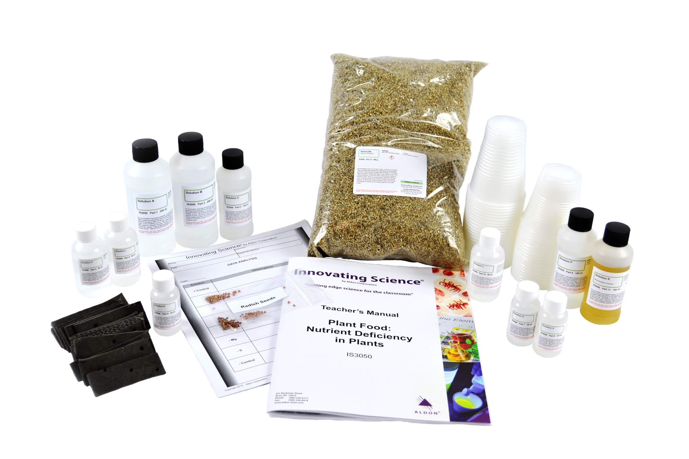 ALDON Innovating Science Plant Food: Nutrient Deficiency Experiment Kit - Study Effects of Nutrient Deprivation in Plants - Small Group Learning - Ideal for Classroom Labs & Home Gardening Projects