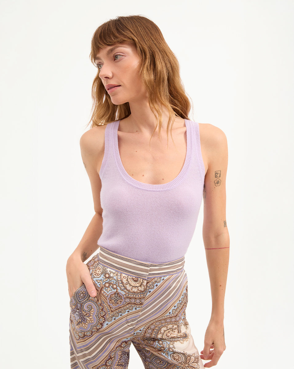 Birke Cashmere Scoop Neck Tank Top for Women - Soft Luxury Summer Tops - Perfect for Layering, Office Wear & Casual Outfits