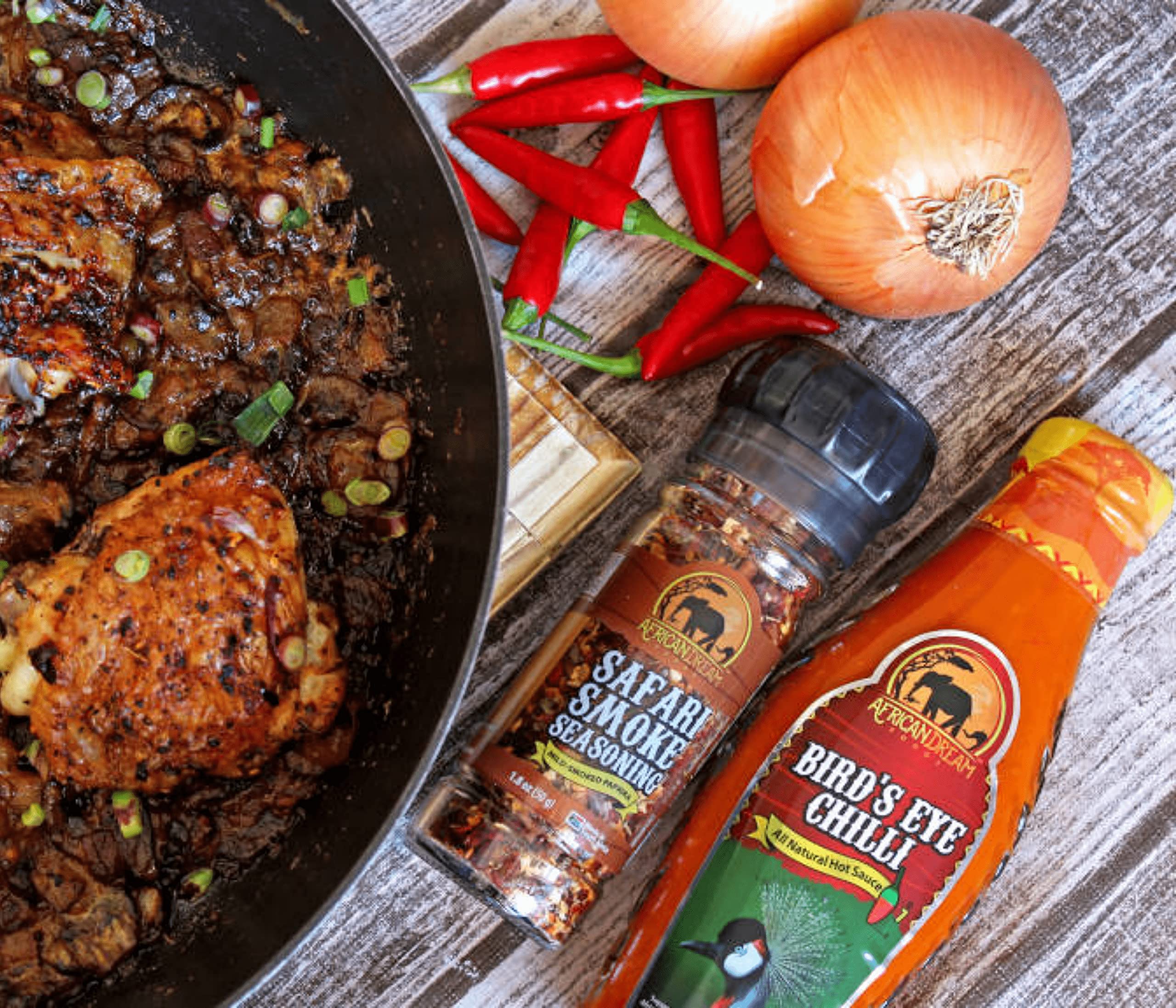African Dream Foods Bird's Eye Chilli Hot Sauce - Bold & Fiery Flavor, Vegan, Non-GMO, 5 fl oz Glass Bottle - Perfect for Wings, Tacos, Pizza & Spicy Food Lovers