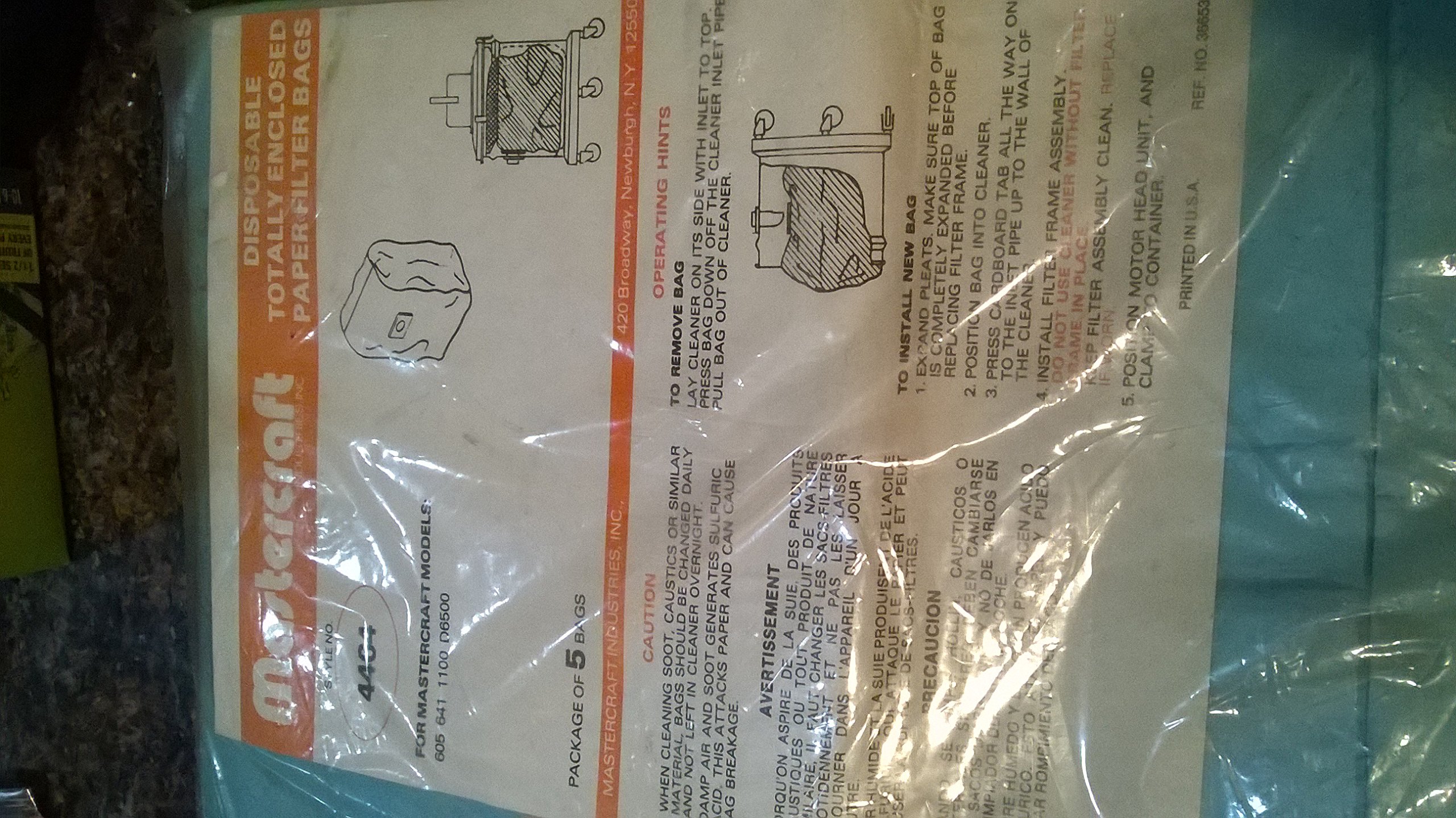 MasterCraft Model 4464 Vacuum Cleaner Bags - 6 Pack | Compatible with Most Upright Vacuums | HEPA Filtration for Dust & Allergens | Ideal for Home Cleaning, Pet Hair Removal & Allergy Relief