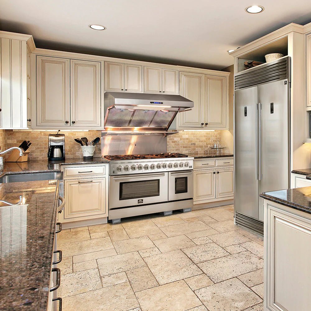 Forno Galiano Professional 48-Inch Stainless Steel Gas Range with 6 Burner Stove and Convection Oven - FFSGS6244 48