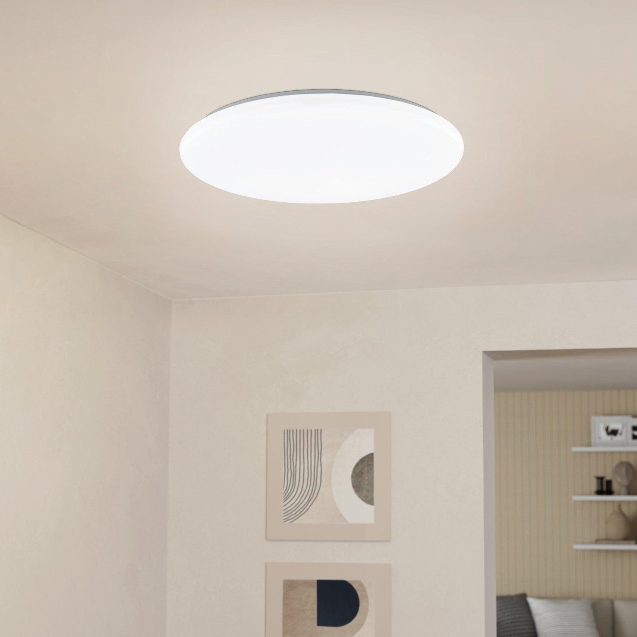 Eglo Connect Totari Z Smart Round LED Flush Ceiling Light 53cm - Dimmable Modern Fixture for Bedroom, Living Room & Kitchen | Alexa & Google Home Compatible