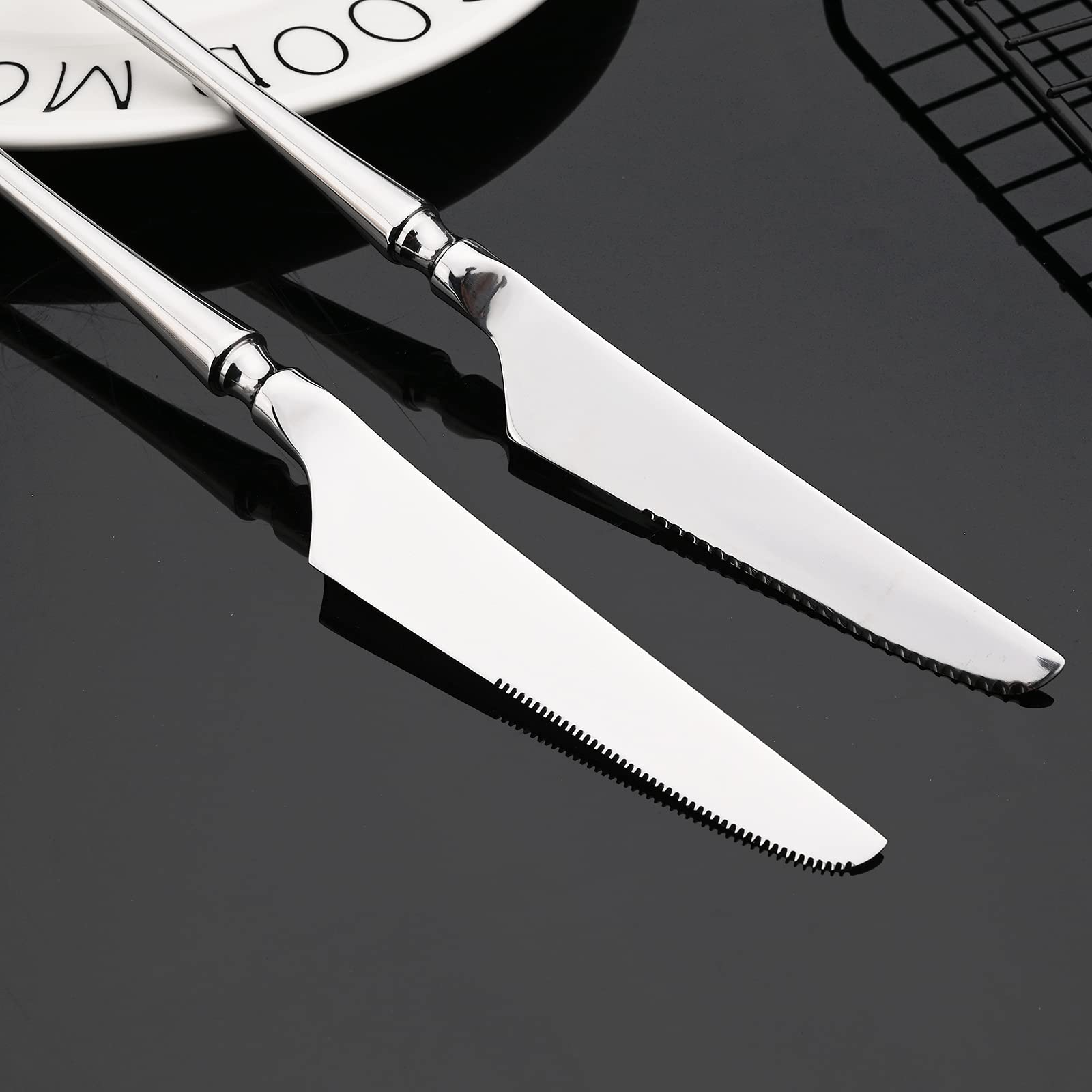 Premium JASHII 8-Piece Steak Knife Set - Professional Serrated Stainless Steel Dinner Knives (8.86