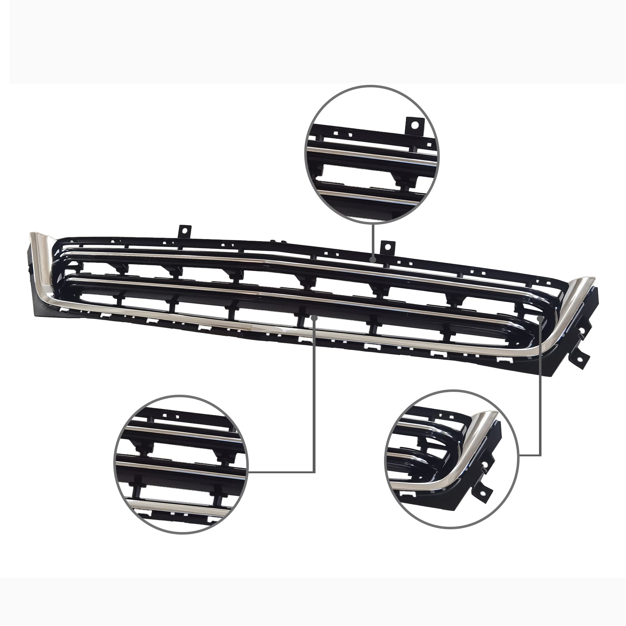 PartsFlow Front Bumper Grille Lower Grill - Black with Chrome Trim for 2014-2020 Chevrolet Impala (Fits Models 23455348) | Durable Replacement & Style Upgrade for Daily Driving & Car Shows