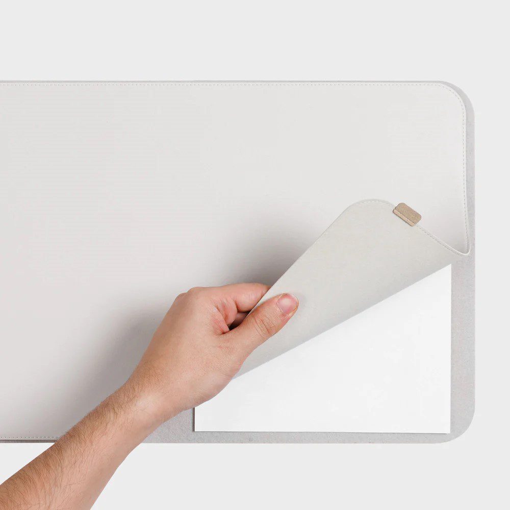 ORBITKEY Slim Desk Mat - Premium Stone Surface Office Desk Pad for Work & Study | Non-Slip Mouse Pad with Ergonomic Design for Home Office, Gaming & Workspace Organization