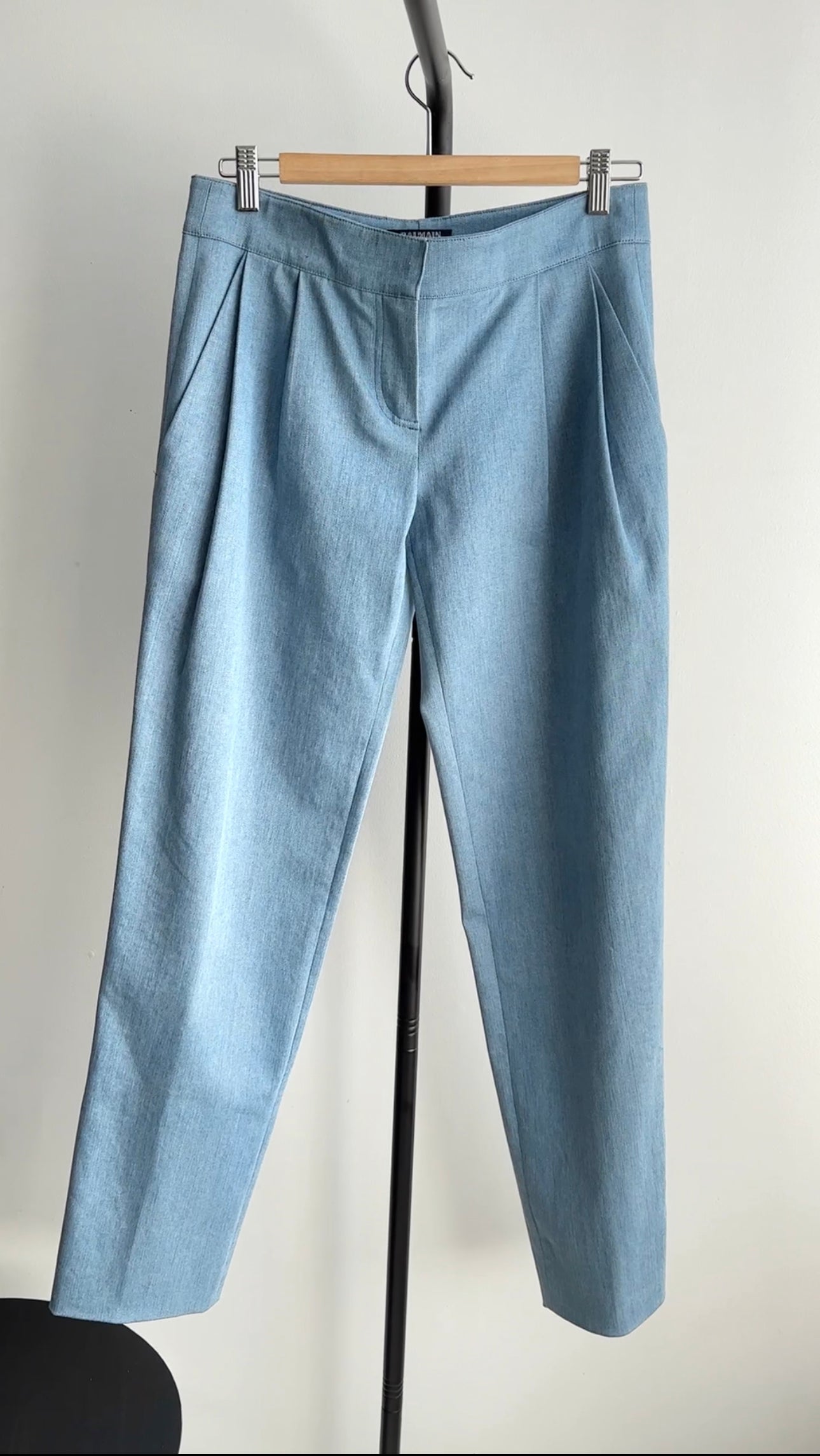 Balmain Blue Slim Fit Light Denim Jeans for Women - Size FR36 | High Waisted Skinny Pants for Casual Wear & Night Out