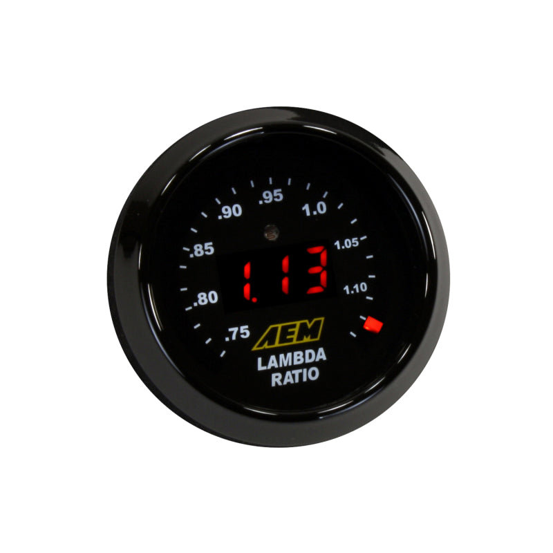 AEM Digital Wideband UEGO Air Fuel Ratio Gauge Kit - No Sensor Included | High Performance O2 Monitor for Racing, Tuning & Diagnostics