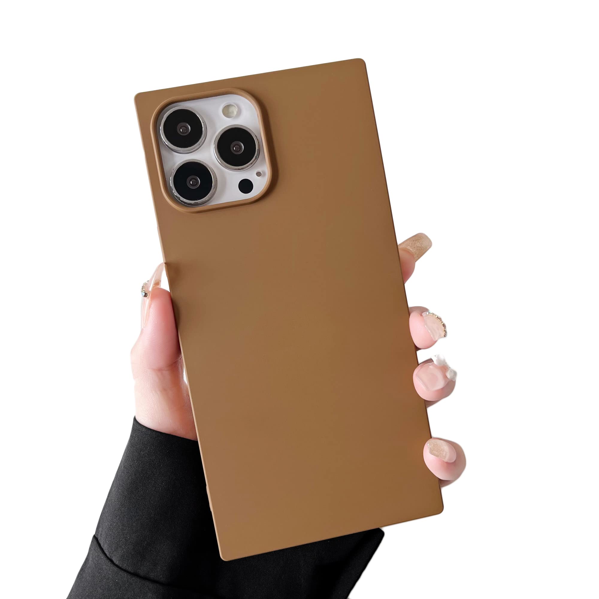 Cocomii Square iPhone 13 Pro Case - Slim & Lightweight Silicone Cover with Matte Finish & Soft Touch - Microfiber Lining - Compatible with Apple iPhone 13 Pro (Golden Brown) - Perfect for Everyday Protection & Style