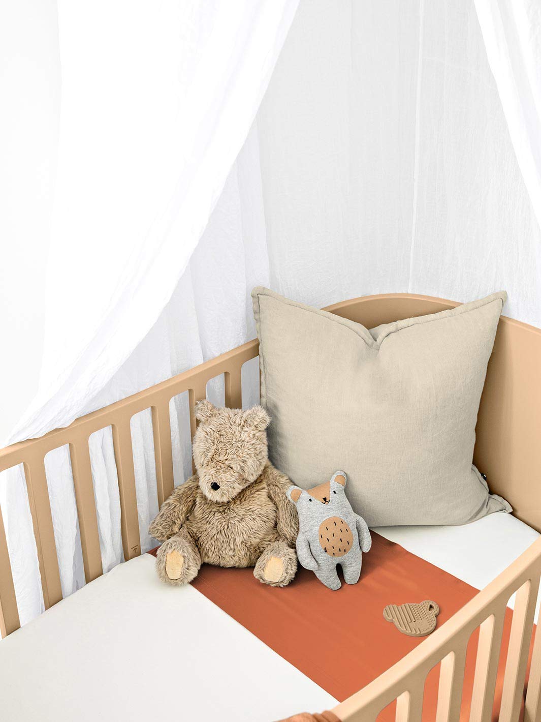 2-Pack Baby Silk Sleeves Set - 25 Momme Mulberry Silk Bassinet & Crib Sleeves for Hair Protection | SIDS-Safe Silk Bedding in Terracotta Brown | Perfect for Newborns & Preventing Hair Loss While Sleeping
