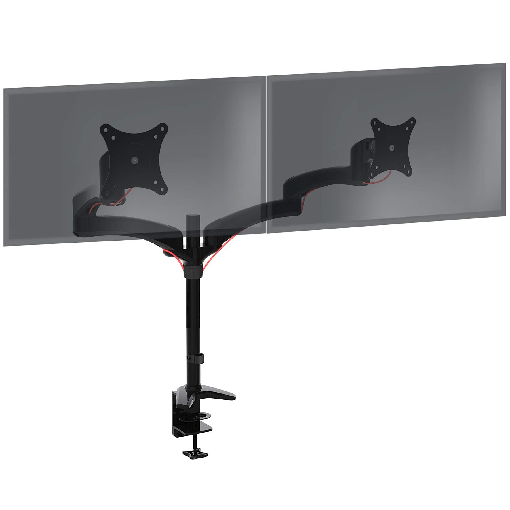 Duronic DM452 Dual Monitor Arm Stand - Heavy Duty Aluminum Desk Mount for 15-27