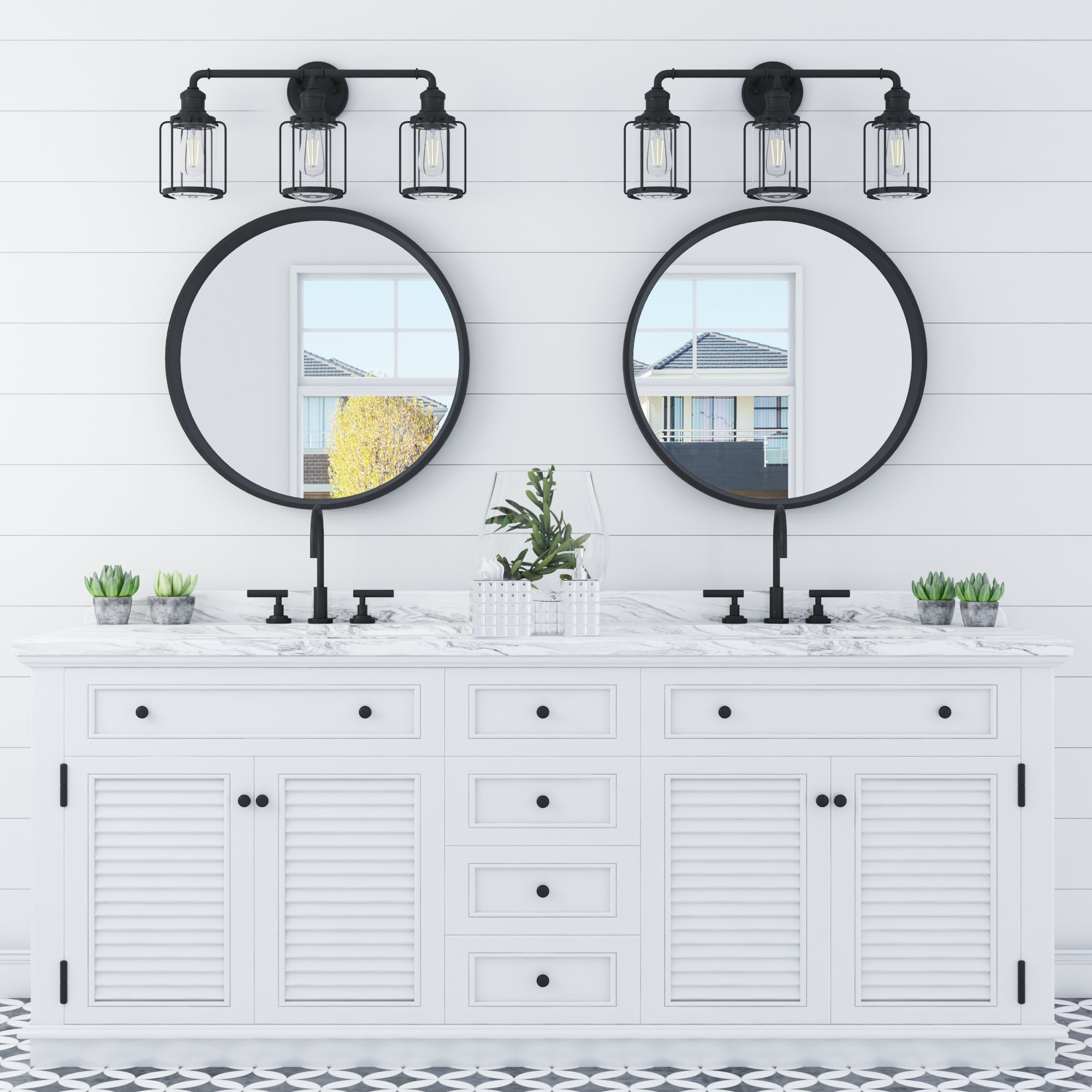 Lincoln Woods 3-Light Vanity Light Fixture in Matte Black - Perfect for Bathroom, Bedroom, and Dressing Room Lighting