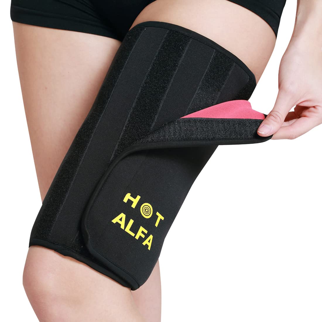 2 Pack Thigh Trimmer Wraps - Sweat Bands for Women & Men, Athletic Compression Thigh Support for Workout, Fitness & Weight Loss - Boosts Sweat & Heat to Maximize Exercise Results - Perfect for Gym, Running & Home Workouts