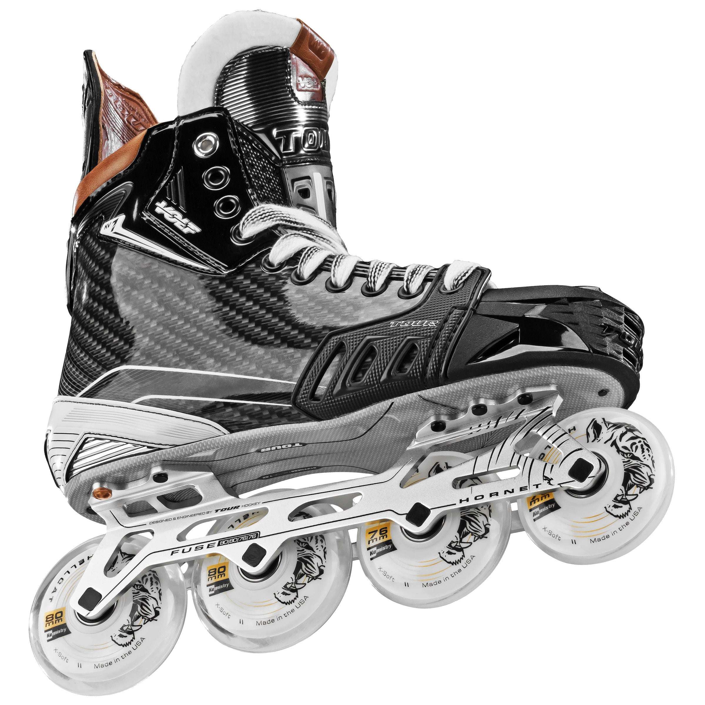 Volt KV1 Black Roller Hockey Skates - High Performance Inline Skates for Men & Women - Perfect for Street Hockey, Rink Play & Outdoor Skating