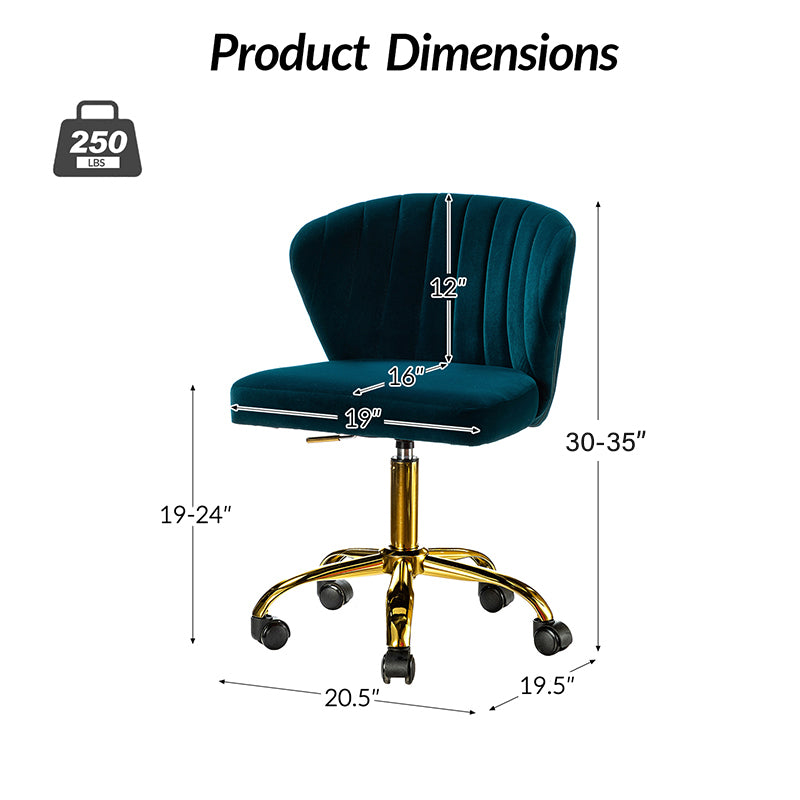 Premium Chandra Velvet Office Chair - Ergonomic Executive Desk Chair with Lumbar Support for Home & Office Workspaces - Comfortable Modern Computer Chair for Long Hours of Sitting