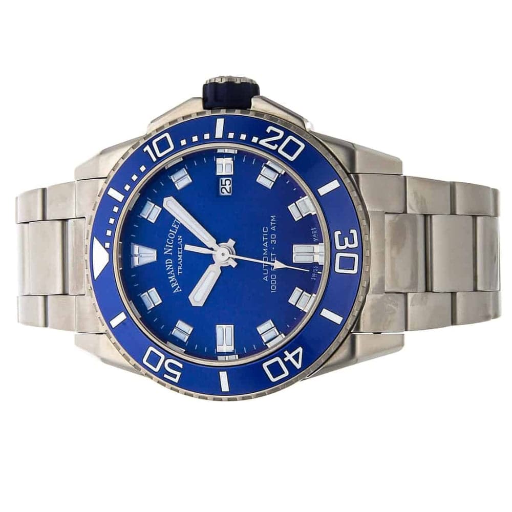 Armand Nicolet A480AGU-BU-MA4480AA Men's Luxury Automatic Watch with Blue Silicon Strap - Perfect for Business, Formal Events & Everyday Wear