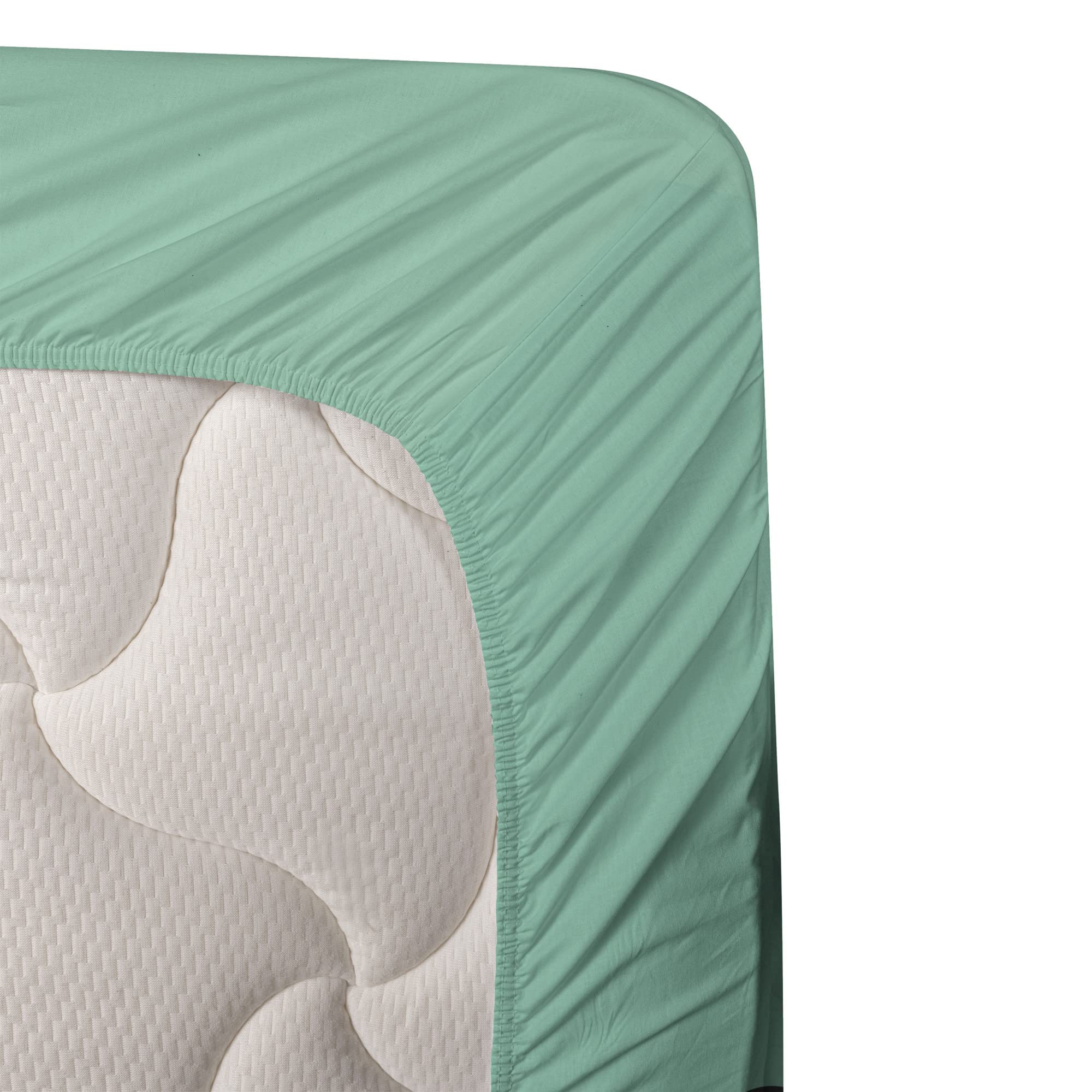 Ambesonne 4-Piece Fishing Themed Sheet Set - Big Fish Eats Small Fish Underwater Ocean Design, Full Size Fitted & Flat Sheets with Pillowcases, Teal Grey - Perfect for Beach House Bedrooms, Fishing Enthusiasts & Ocean Theme Decor