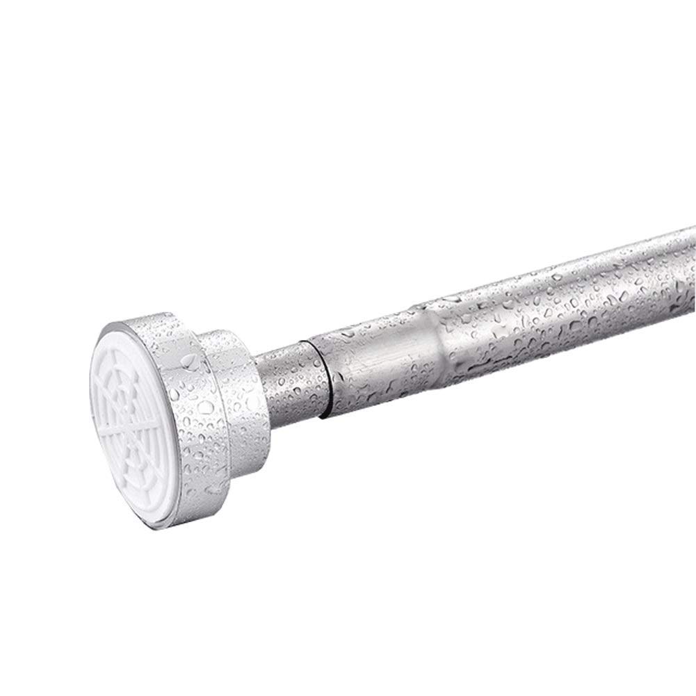 Stainless Steel Telescopic Tension Shower Curtain Rod - Adjustable No-Drill Bathroom Hanging Bar, Closet Clothes Rail & Balcony Drying Rack for Shower, Bathroom, Laundry Room Organization
