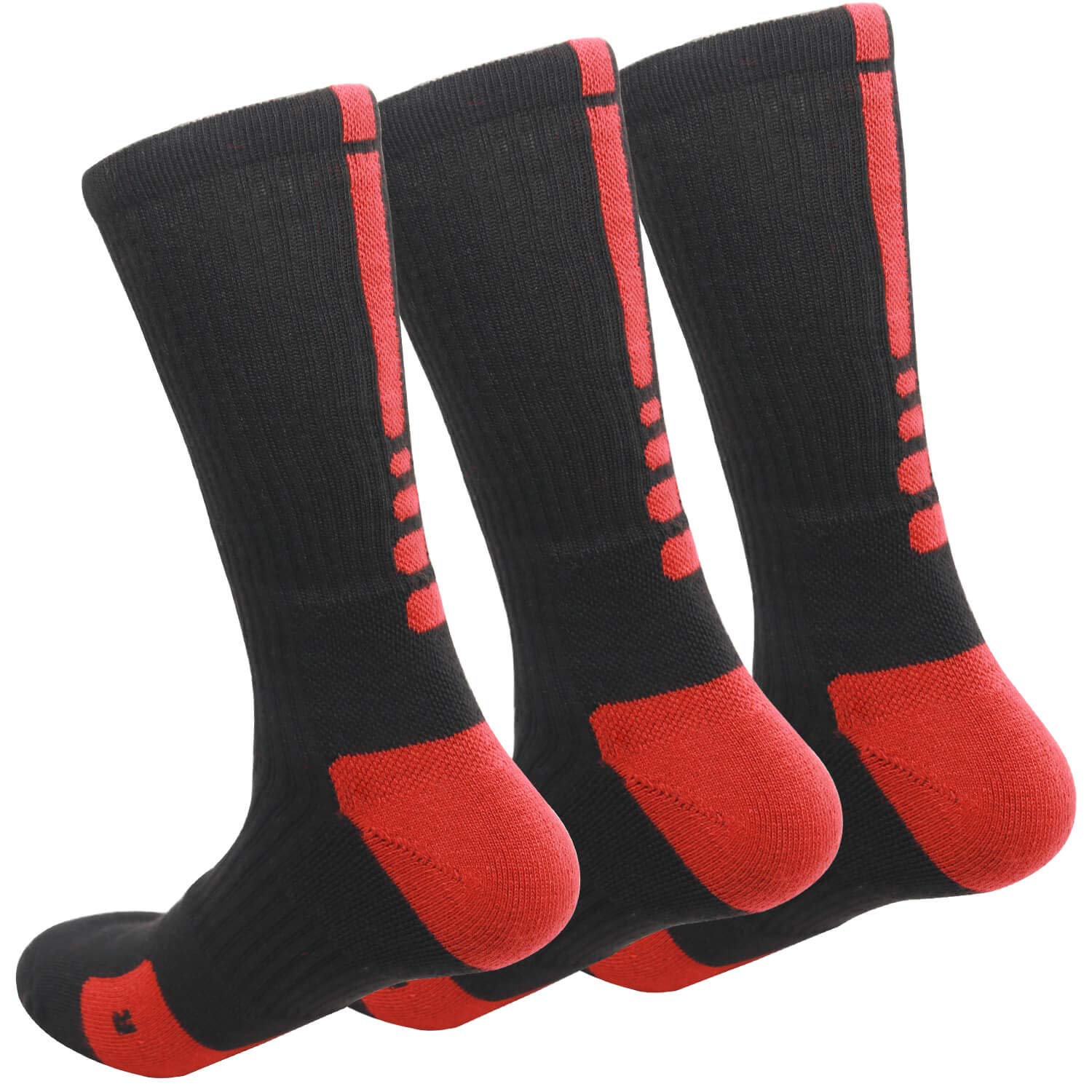 Elite Basketball Socks - Cushioned Athletic Crew Socks with Thick Compression for Men & Women - Perfect for Basketball, Running, Gym Workouts & Sports Performance