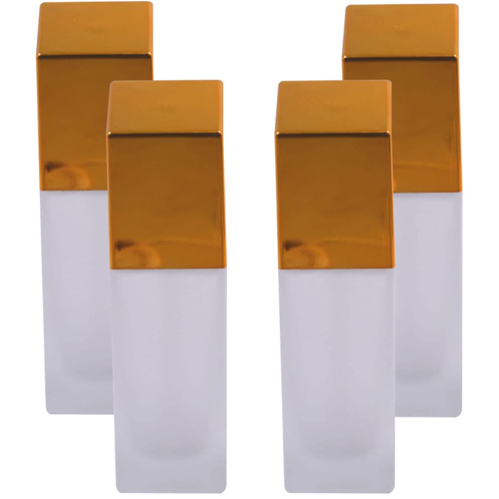 Minkissy 4-Piece Square Glass Pump Bottles Set - 30ml Empty Travel Cosmetic Containers for Lotion, Shampoo, Liquid Foundation & Toiletries | Leak-Proof Dispenser Vials for Creams, Terrarium & DIY Beauty Products